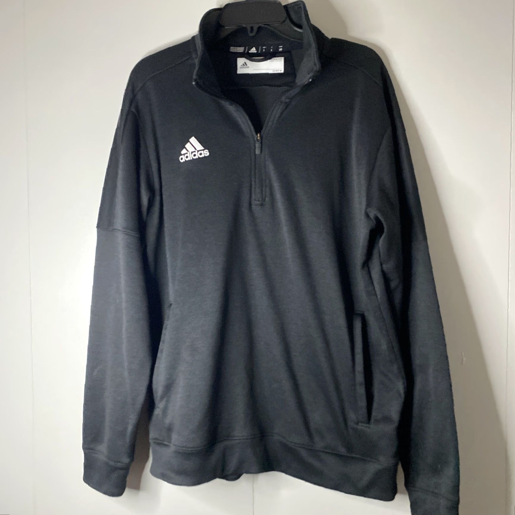 Adidas Adidas Quarter Zip Long Sleeve Mens Large Polyester Light Weight L Black Size US L / EU 52-54 / 3 - 7 Thumbnail