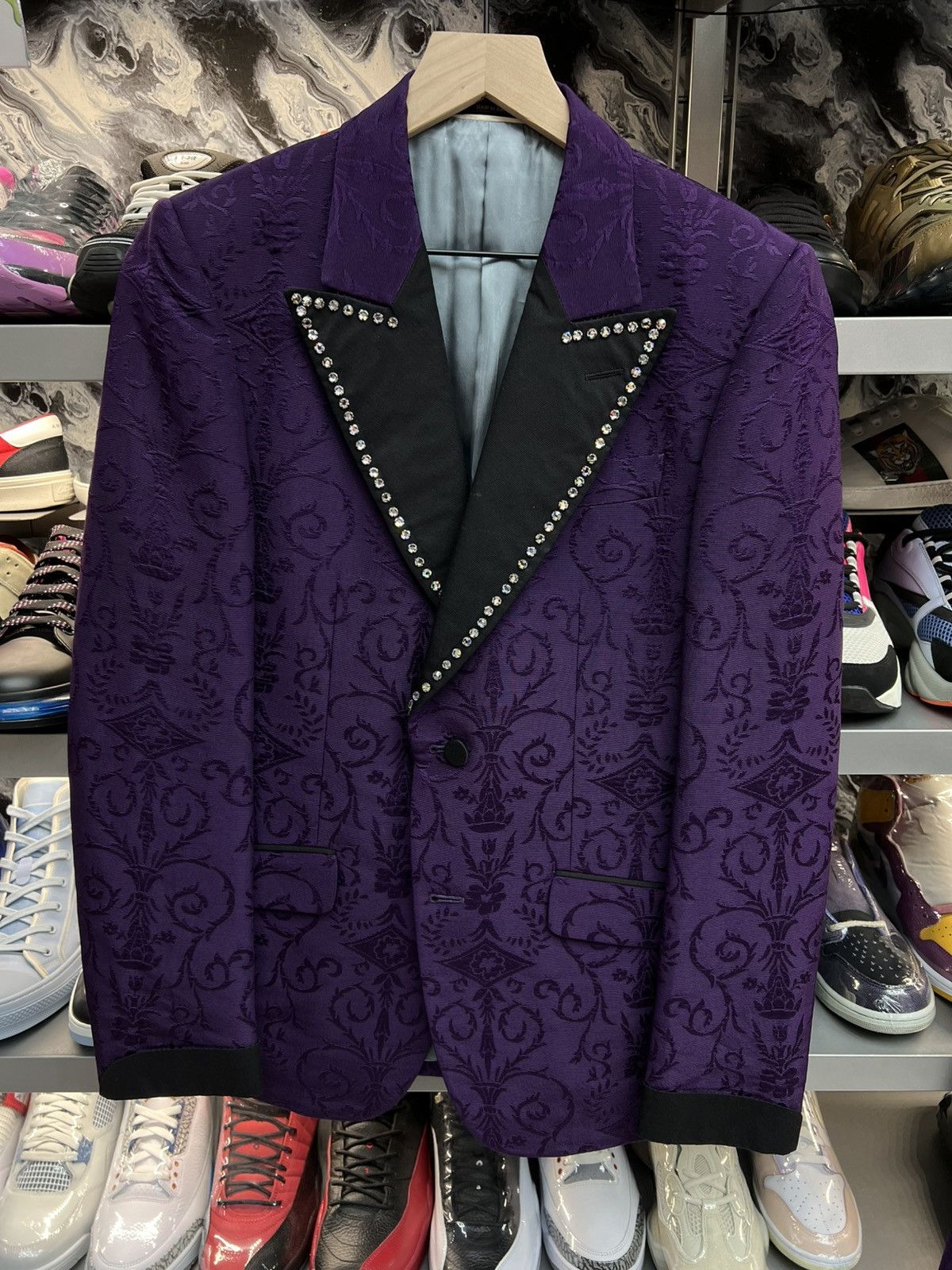 Gucci Gucci Purple Crystal Suit Set Size 34S - 2 Thumbnail