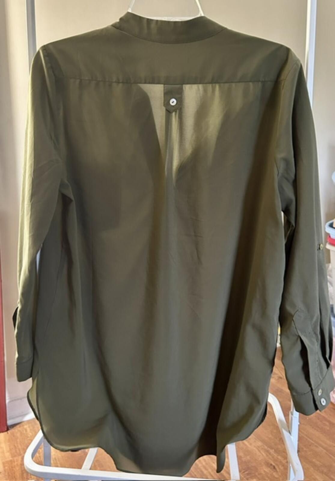 Other Alison Olive Green Long Sleeve Tunic Shirt Size M / US 6-8 / IT 42-44 - 3 Thumbnail