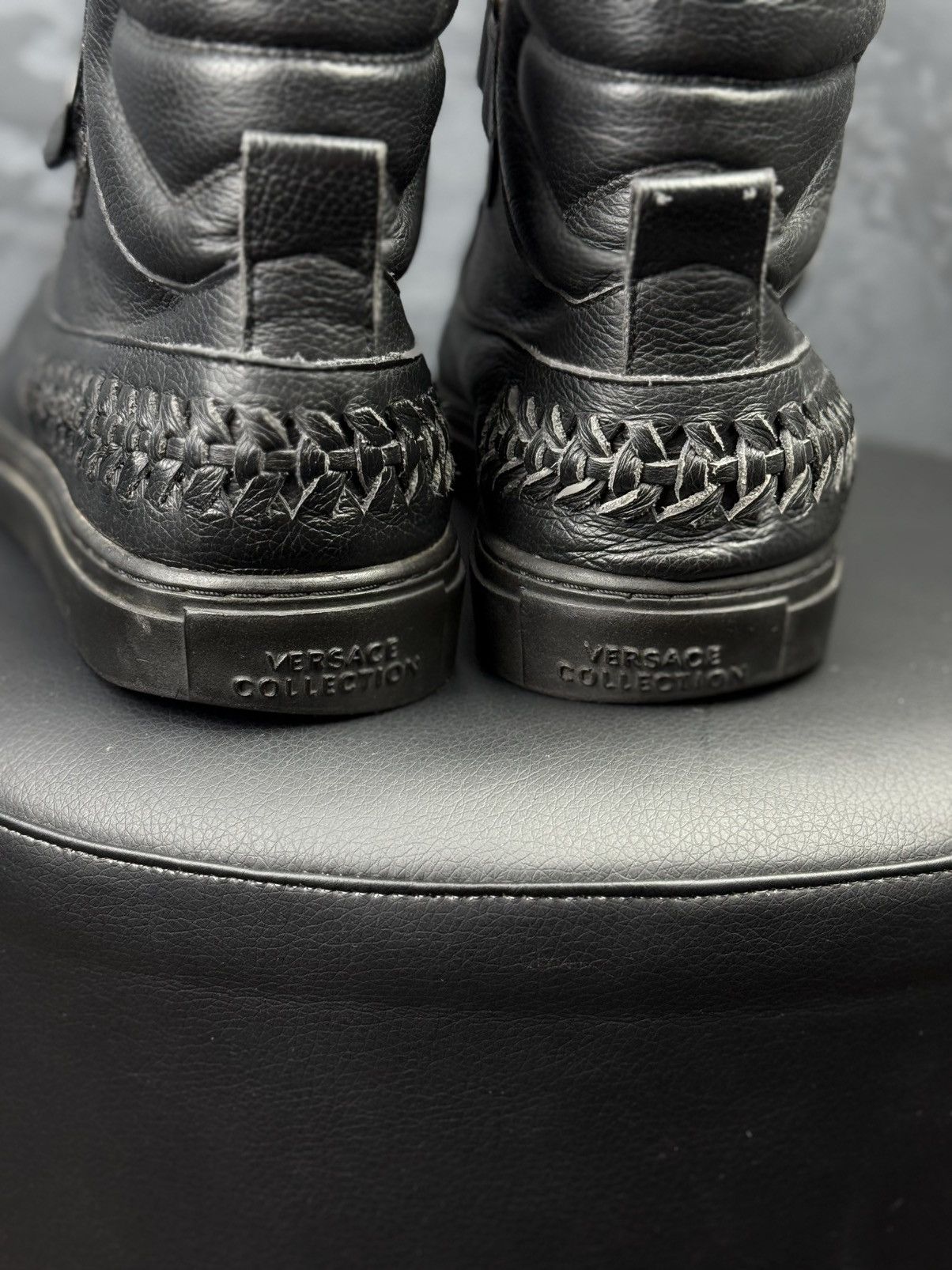 Versace Versace Black Leather Medallion High Top Sneakers Size 39 Size US 6.5 / EU 39-40 - 9 Thumbnail