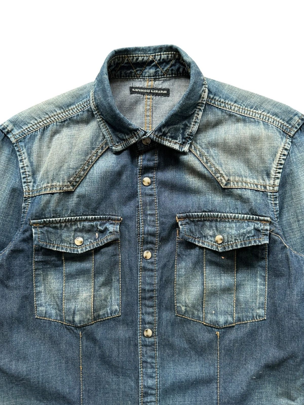 Lounge Lizard 00's Lounge Lizard stonewash denim shirt / if six was nine Size US M / EU 48-50 / 2 - 4 Thumbnail