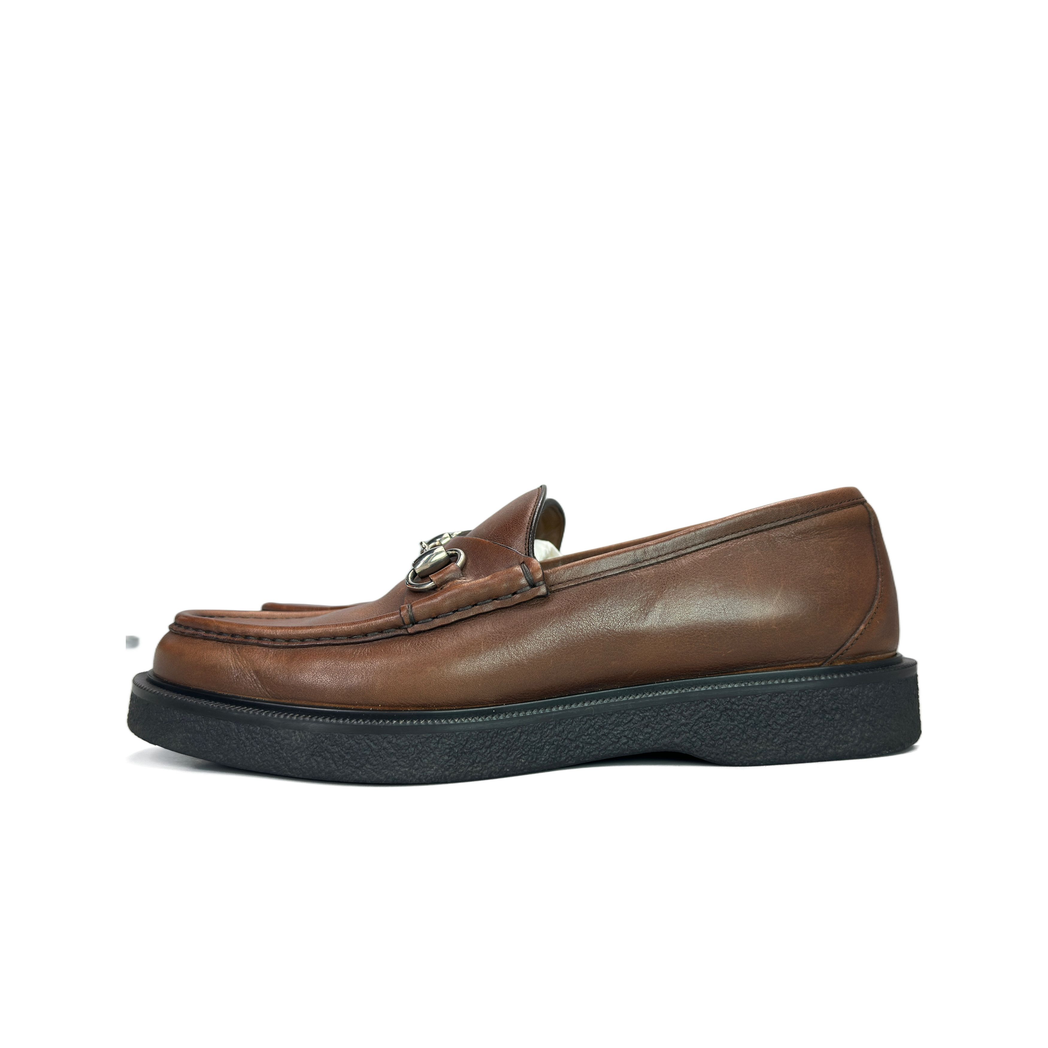 Gucci Brown Leather Horsebit Slip-On Loafers size 8 Gucci Horsebit Loafers Brown Men 11 Leather Slip-On Dress  main image 3