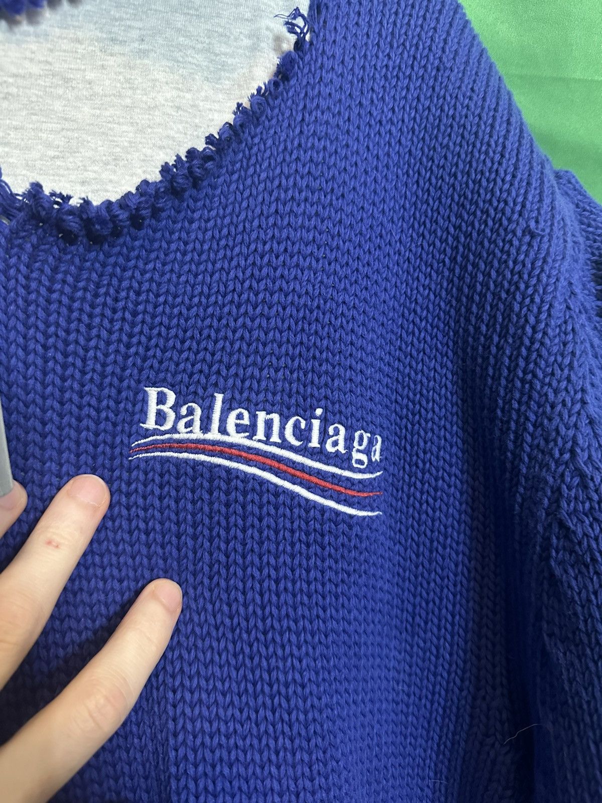 Balenciaga 2021 Destroyed Layered Hybrid Knit Campaign Hoodie NWT Size US XS / EU 42 / 0 - 3 Thumbnail
