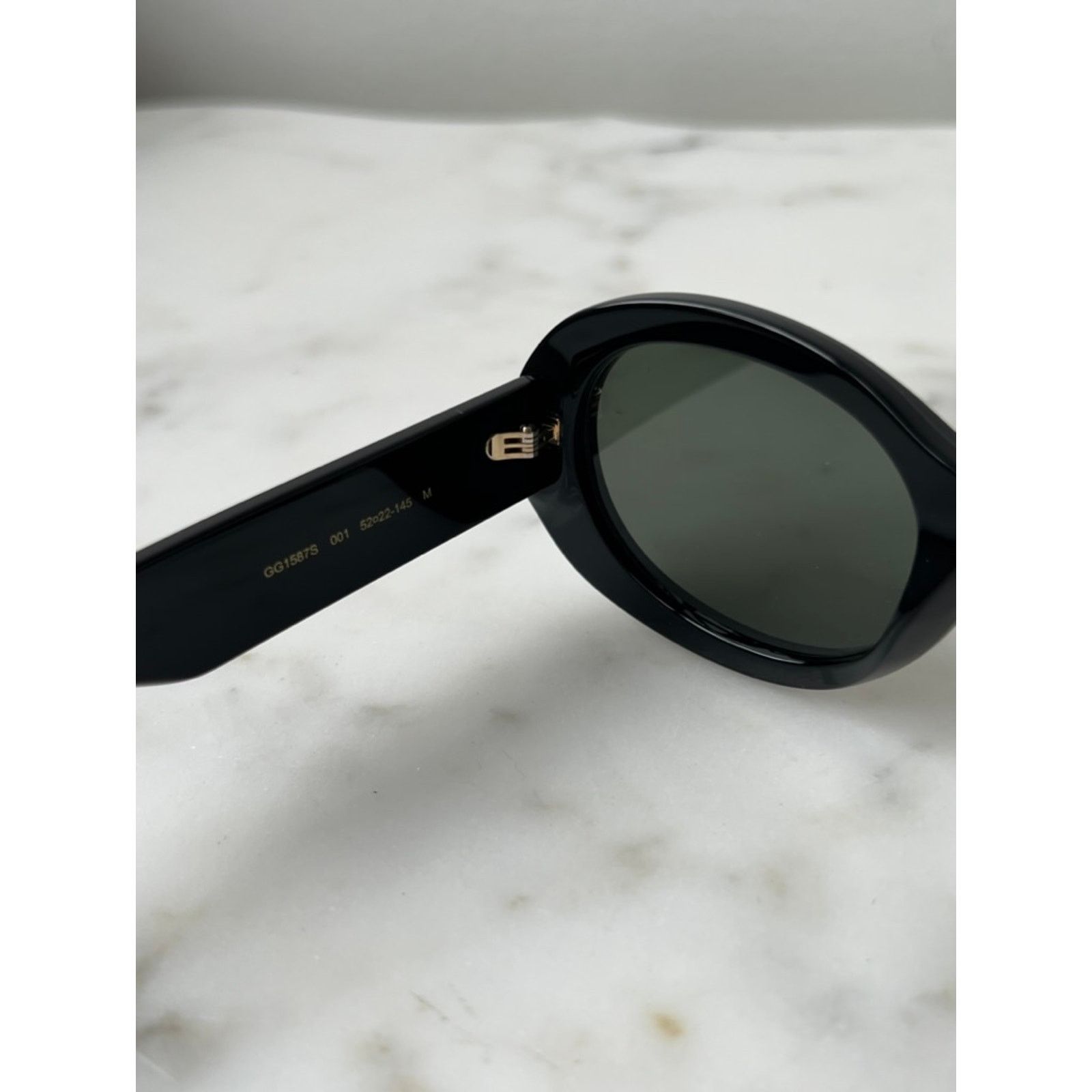 Gucci NEW Gucci GG1587S Oval Black Sunglasses Size ONE SIZE - 11 Thumbnail