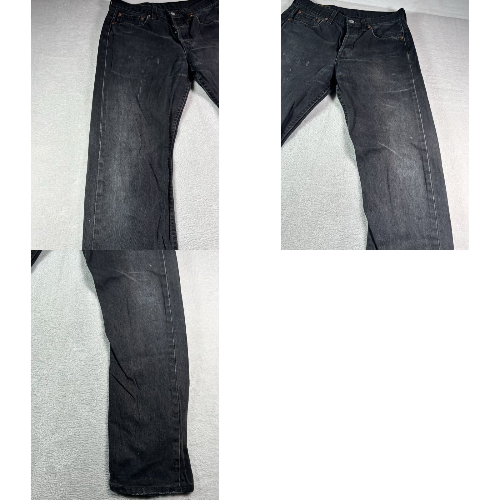 Levi's VINTAGE Levi's 535 Jeans Men 31x32 Black Button Fly Distressed 90s Straight 5-Pocket Denim Regular Mens Size US 31 - 10 Thumbnail