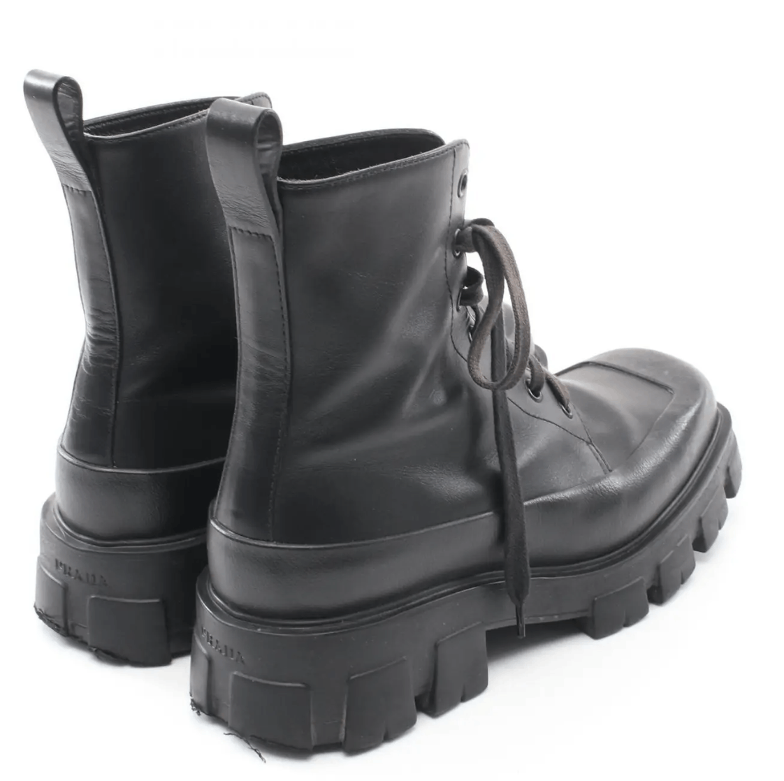 Prada Prada Men Monolith Lug Sole Leather Combat Black 2TG207 7.5 Size US 7.5 / EU 40-41 - 3 Thumbnail