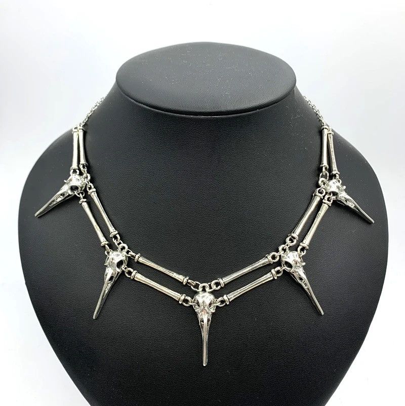 Jewelry Vintage Bird Skull Necklace Skeleton Goth Punk Jewelry Size ONE SIZE - 1 Thumbnail