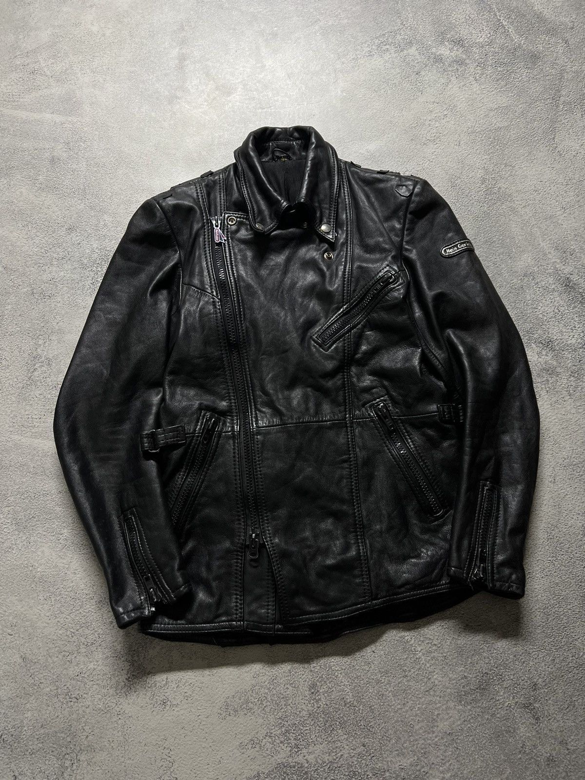 Vintage Heine Gericke Leather Assymetric Biker Racing Jacket