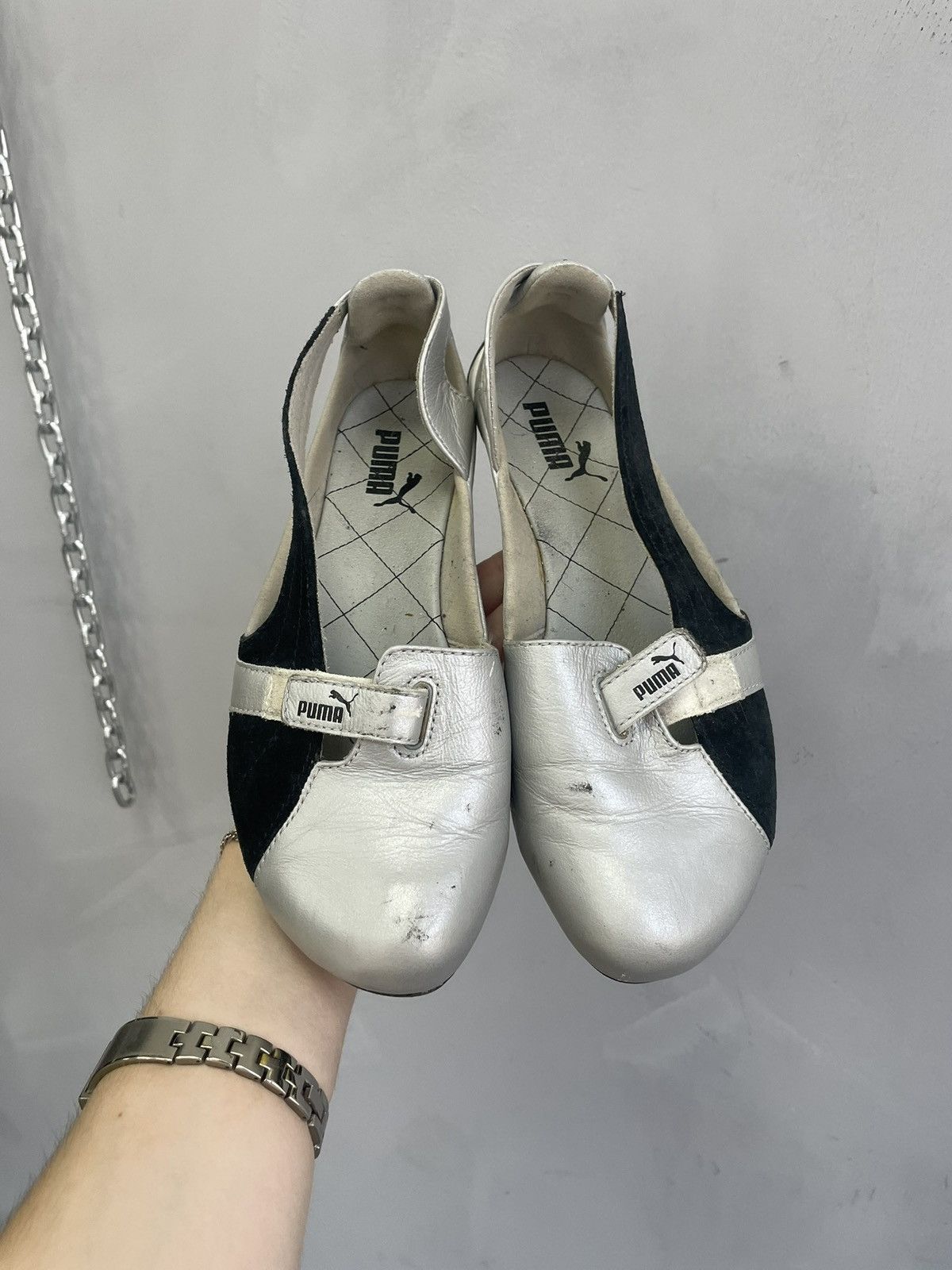 Puma Puma ballet style slip on flats y2k tech minimal silver Size US 7 / IT 37 - 2 Thumbnail
