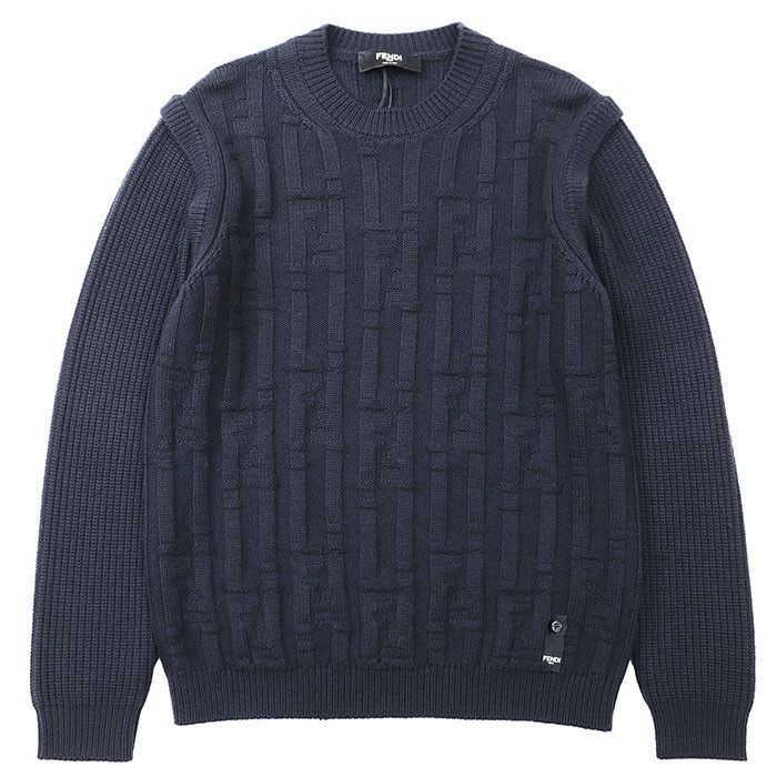 Fendi Fendi Fendi FF Logo Wool Sweater Cotton Tops FZX062AQL1 DUTY FREE for USA Size ONE SIZE - 1 Thumbnail