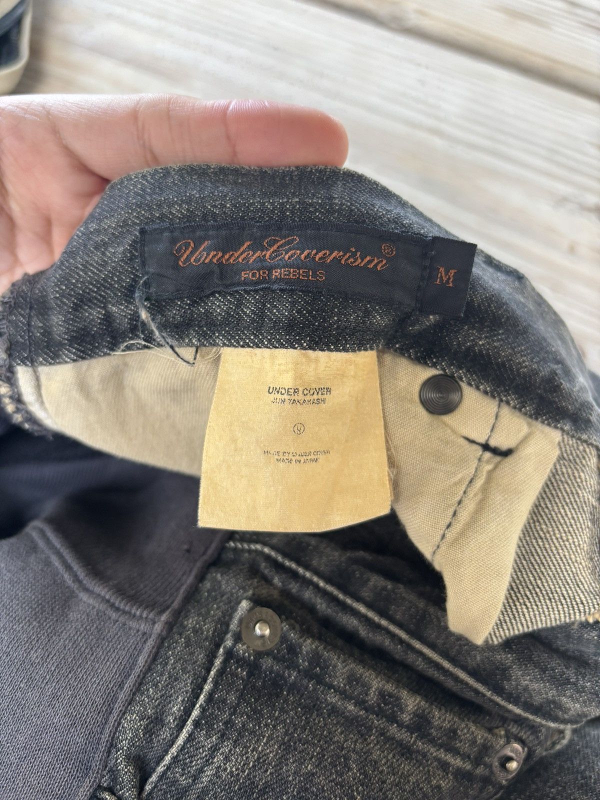 Jun Takahashi × Undercover Undercover AW02 “Rebelgods” Hybrid Denim Size US 29 - 3 Thumbnail