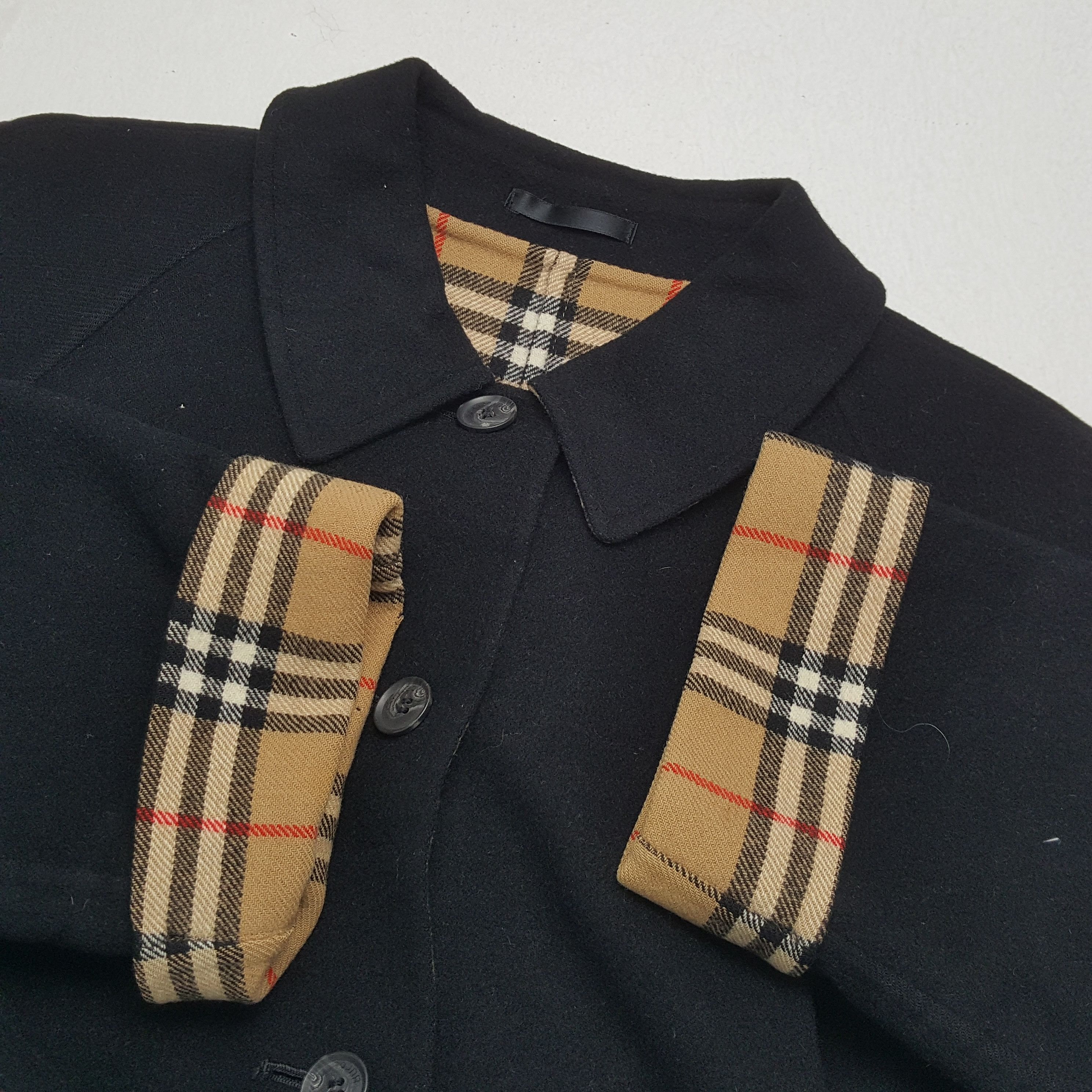 Burberry × Vintage Vintage BURBERRY LONDON Nova Check Fleece Long Jacket Size US L / EU 52-54 / 3 - 9 Thumbnail