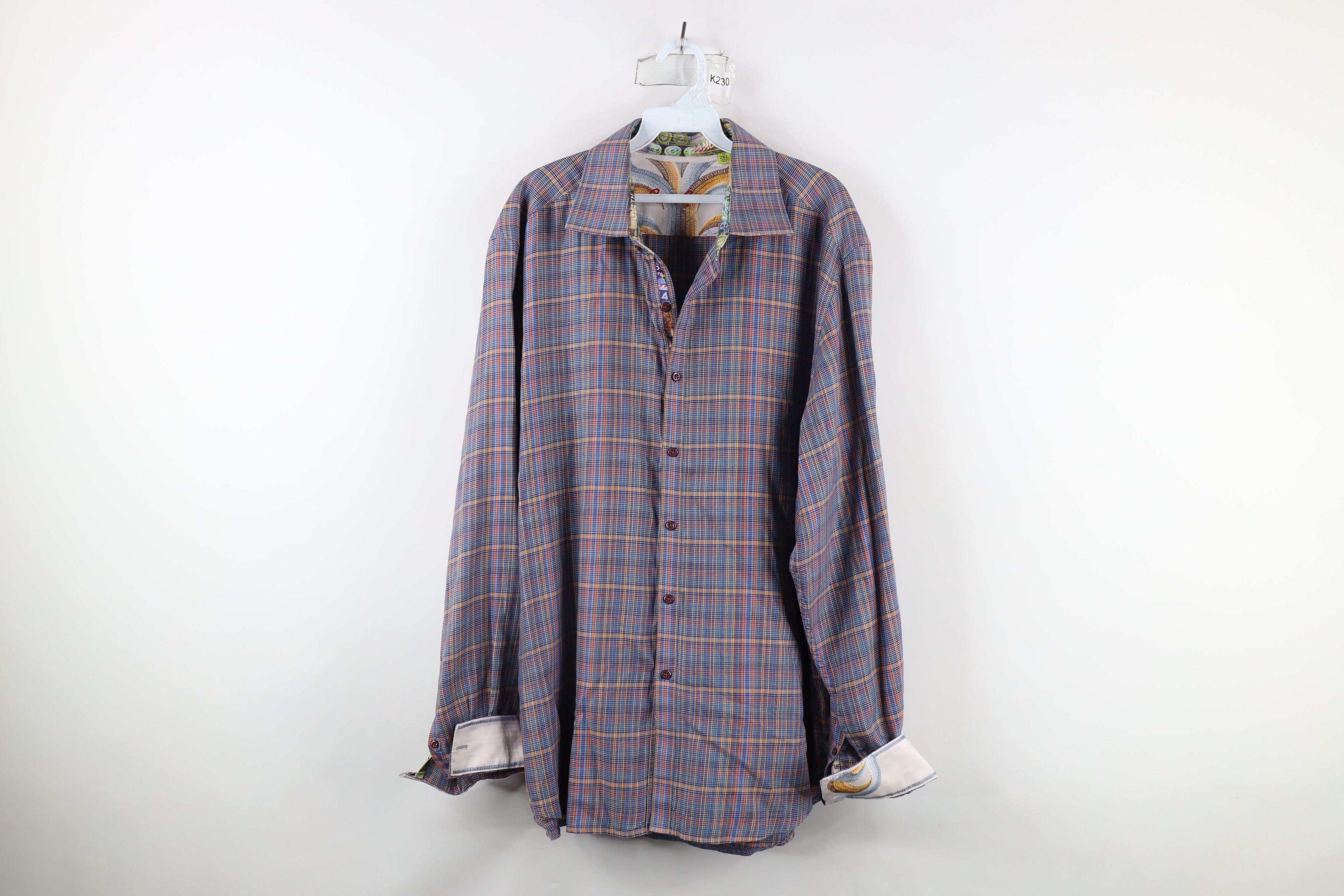 Robert Graham × Vintage Robert Graham York Flip Cuff Rainbow Collared Button Shirt Size US XXL / EU 58 / 5 - 1 Thumbnail