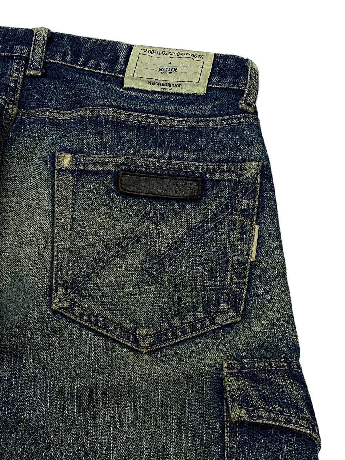 Japanese Brand × Neighborhood Neighborhood 2001 Selvedge Distressed Denim Cargo Shorts Size US 31 - 8 Thumbnail