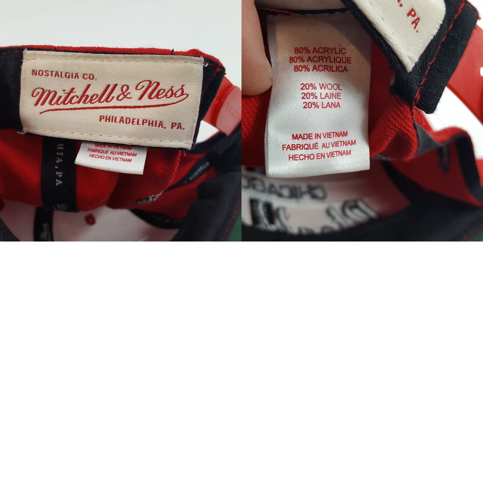 Mitchell & Ness VINTAGE Mitchell & Ness Chicago Blackhawks NHL Logo Wool Snapback Baseball Cap Hat One Size Red 90s Mens Size ONE SIZE - 8 Thumbnail