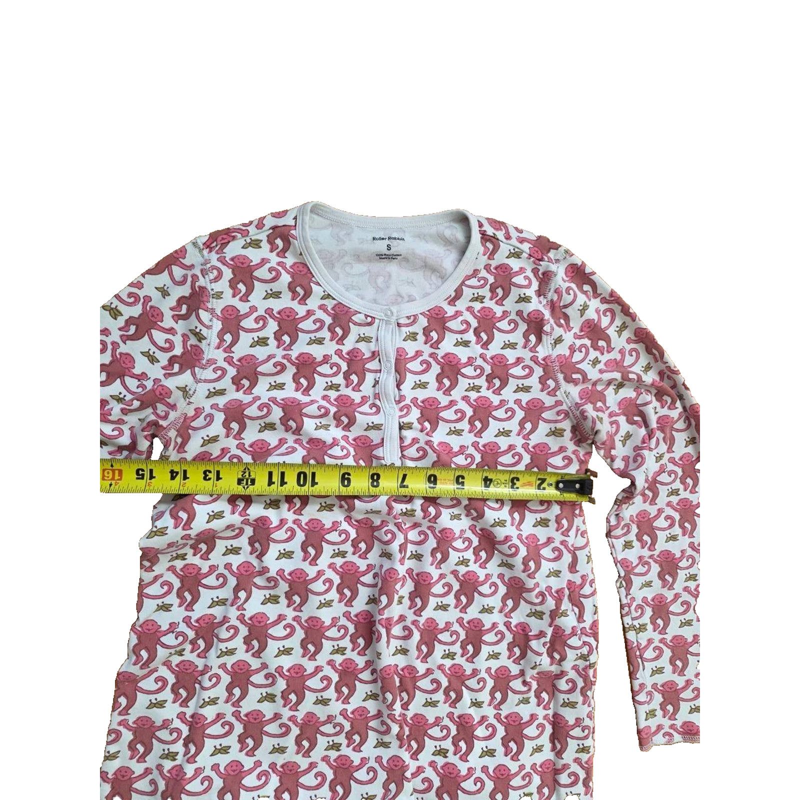 Icy Rabbit Roller Rabbit Women Monkey Pajama cotton Set Pink S A001529 Size ONE SIZE - 4 Thumbnail