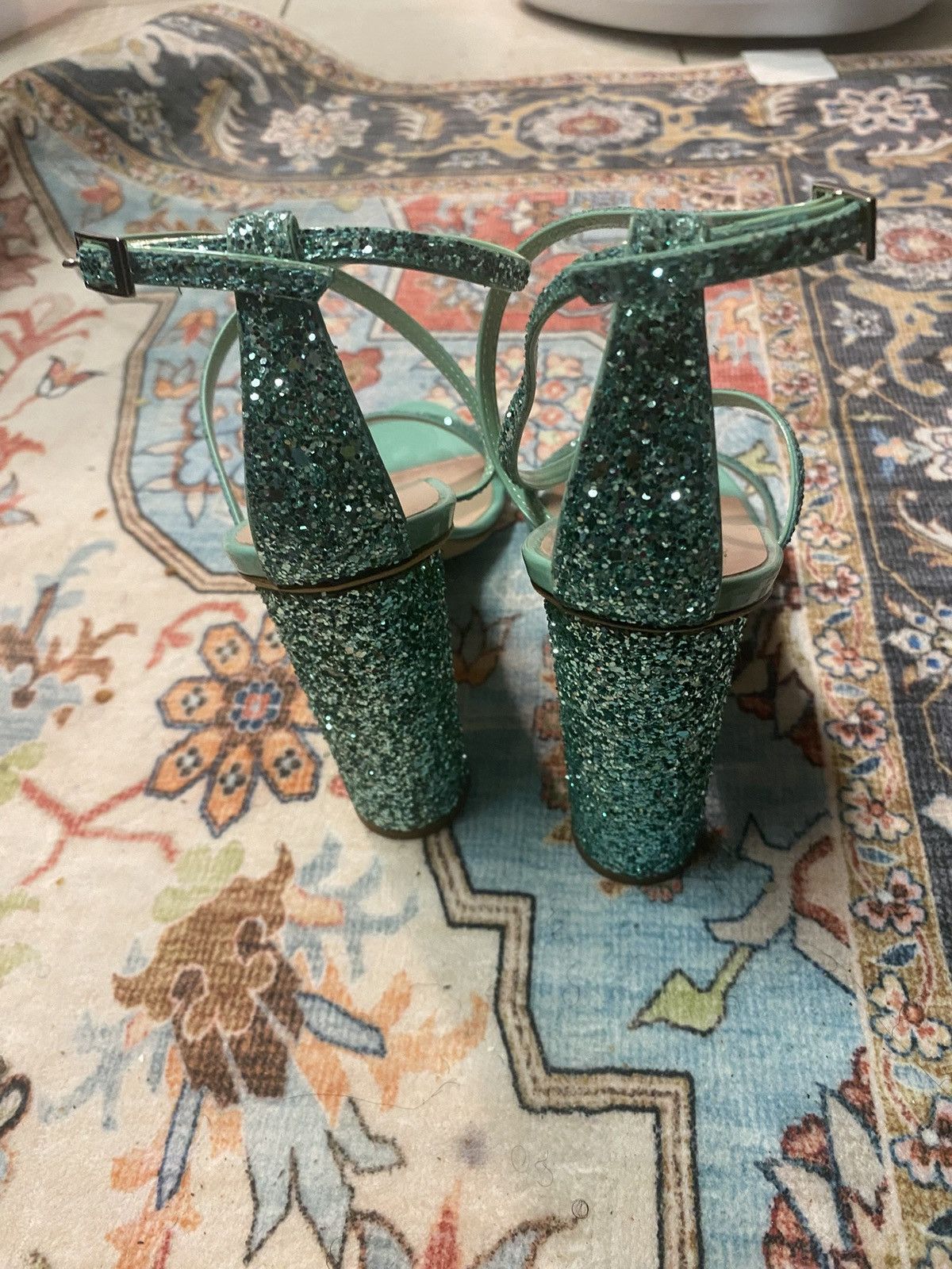 Giuseppe Zanotti Giuseppe Zanotti Green Sparkle High Heels Women’s size 38 Size US 7.5 / IT 37.5 - 4 Thumbnail