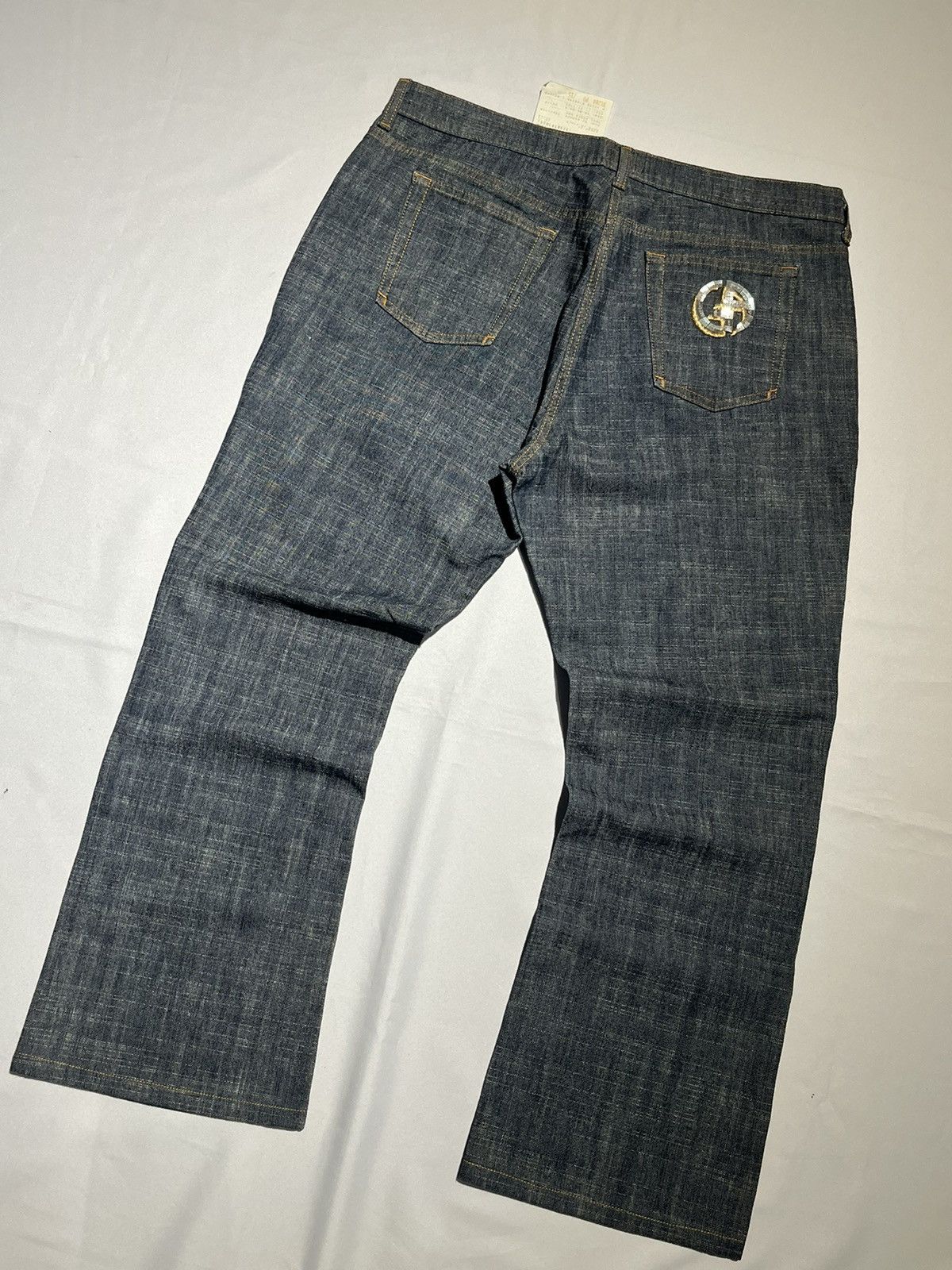 Giorgio Armani Vintage Denim Armani Baggy Jeans Distressed Y2K Style Size US 33 - 3 Thumbnail