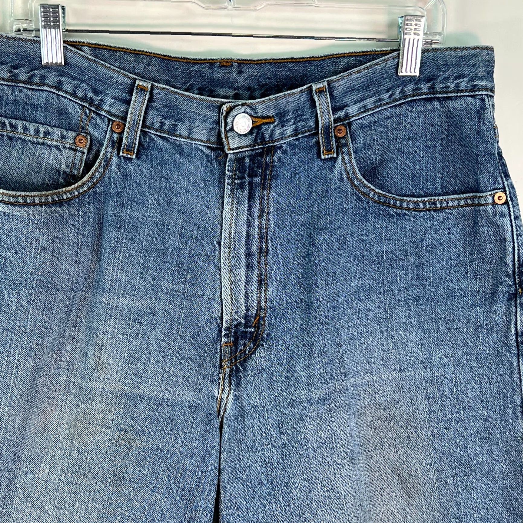 Levi's Levi's Denim Shorts Mens 550 Flat Front Relaxed Fit Casual 34 Blue Size US 34 / EU 50 - 3 Thumbnail