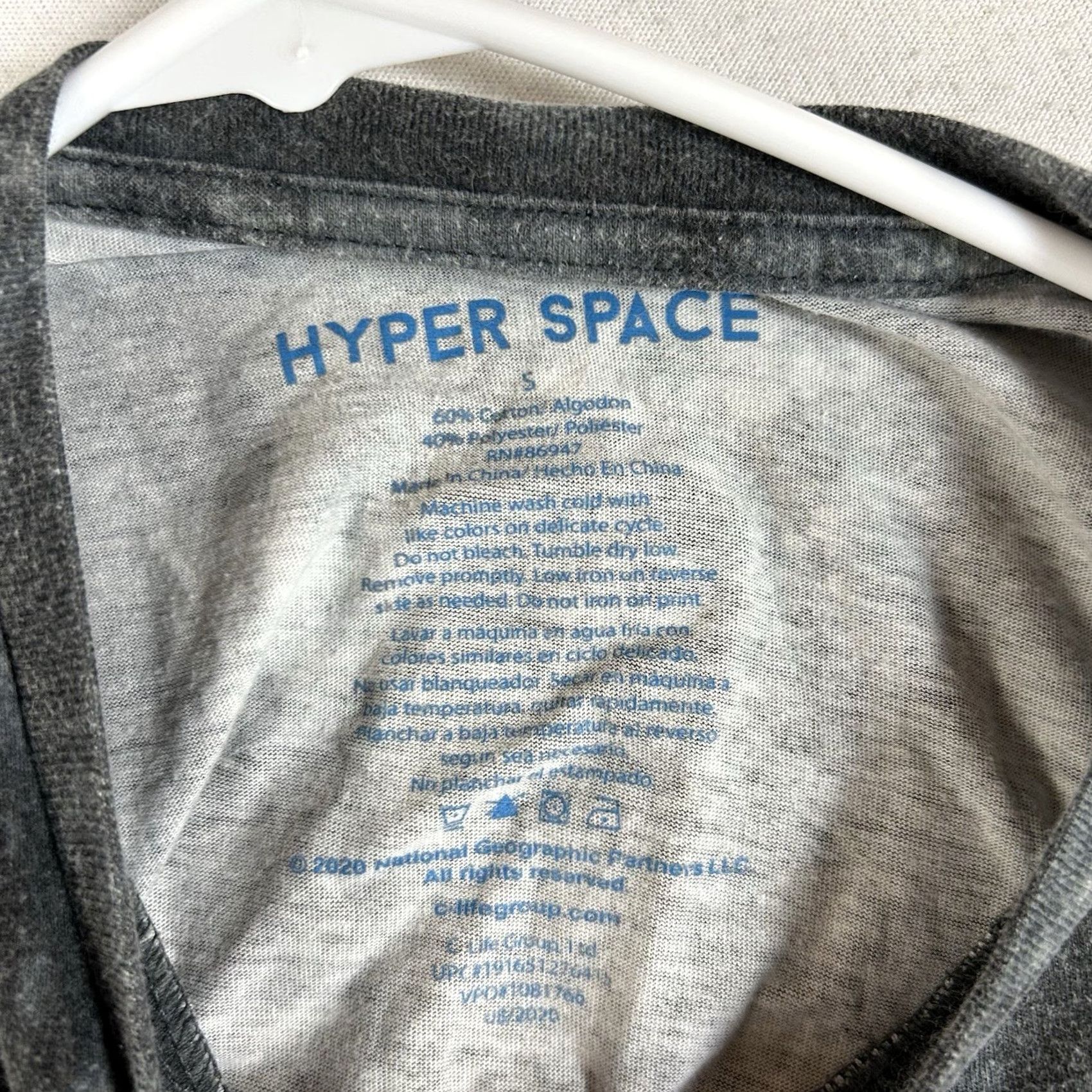 NASA NASA Shirt Mens S Gray Tie-Dye Long Sleeve Rocket Crew Neck T-Shirt Size US S / EU 44-46 / 1 - 3 Thumbnail