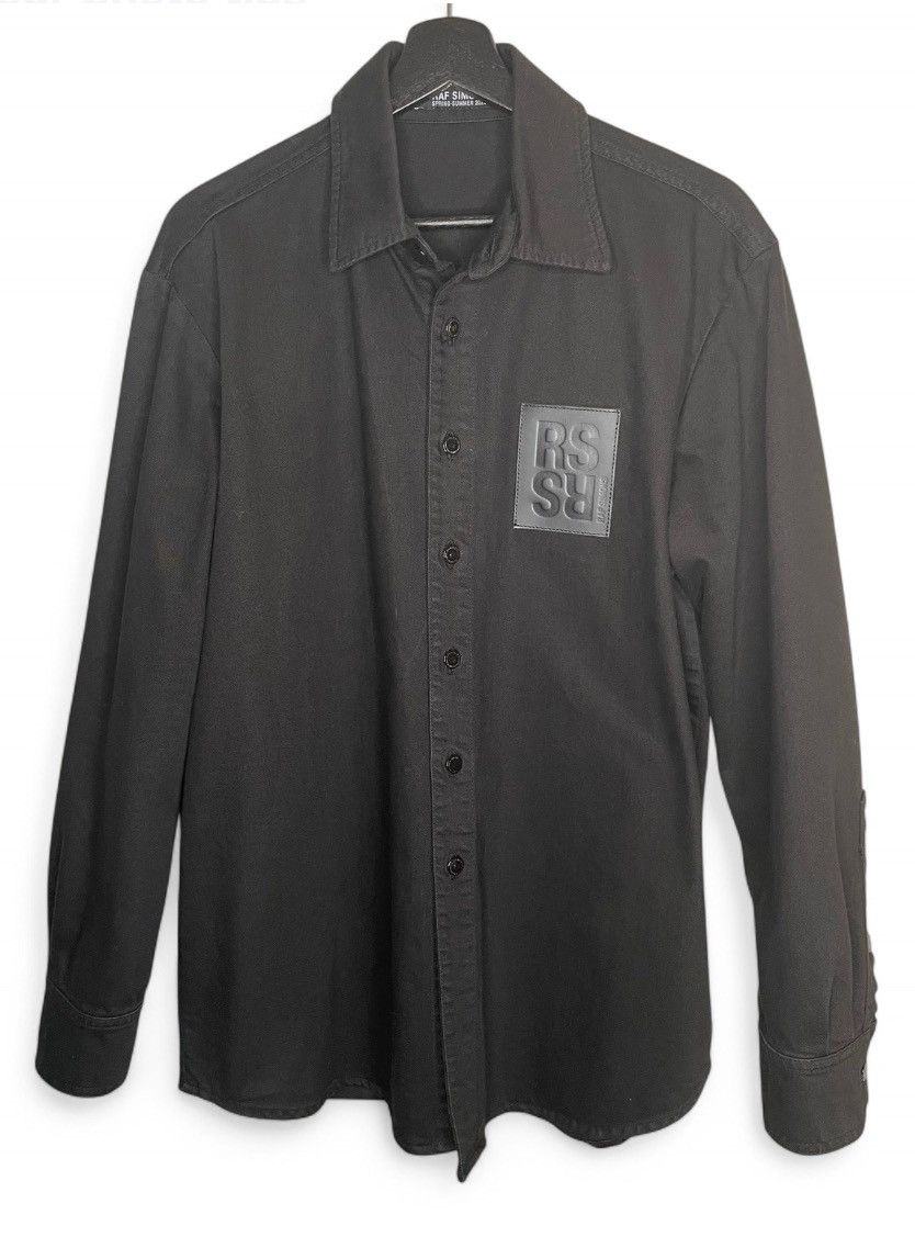 Raf Simons Raf Simons SS23 Straight Fit Denim Leather Patch Shirt Size US S / EU 44-46 / 1 - 2 Thumbnail
