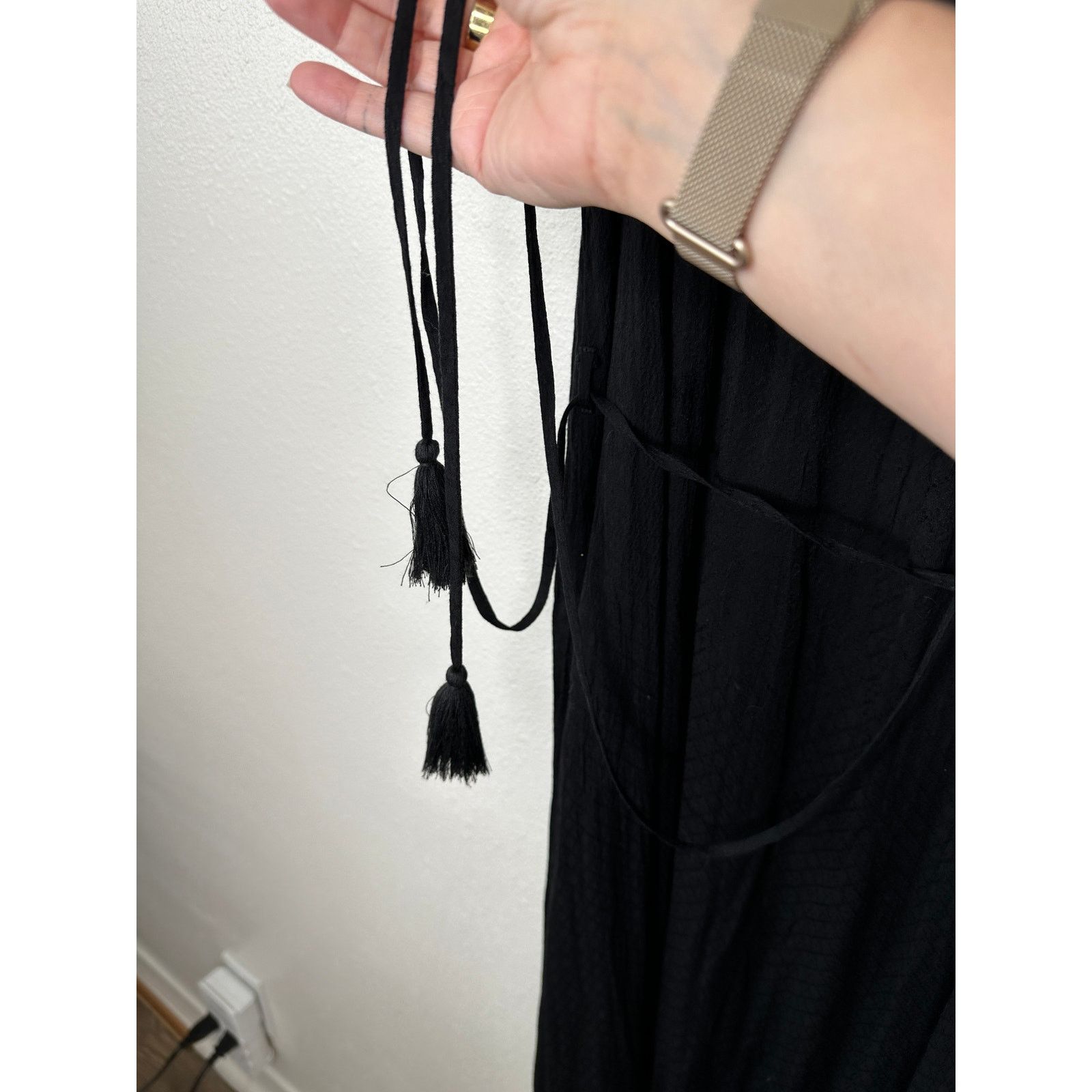 Other Lovestitch Black Gauze Tie Shoulder & Waist Maxi Sundress M Size M / US 6-8 / IT 42-44 - 10 Thumbnail