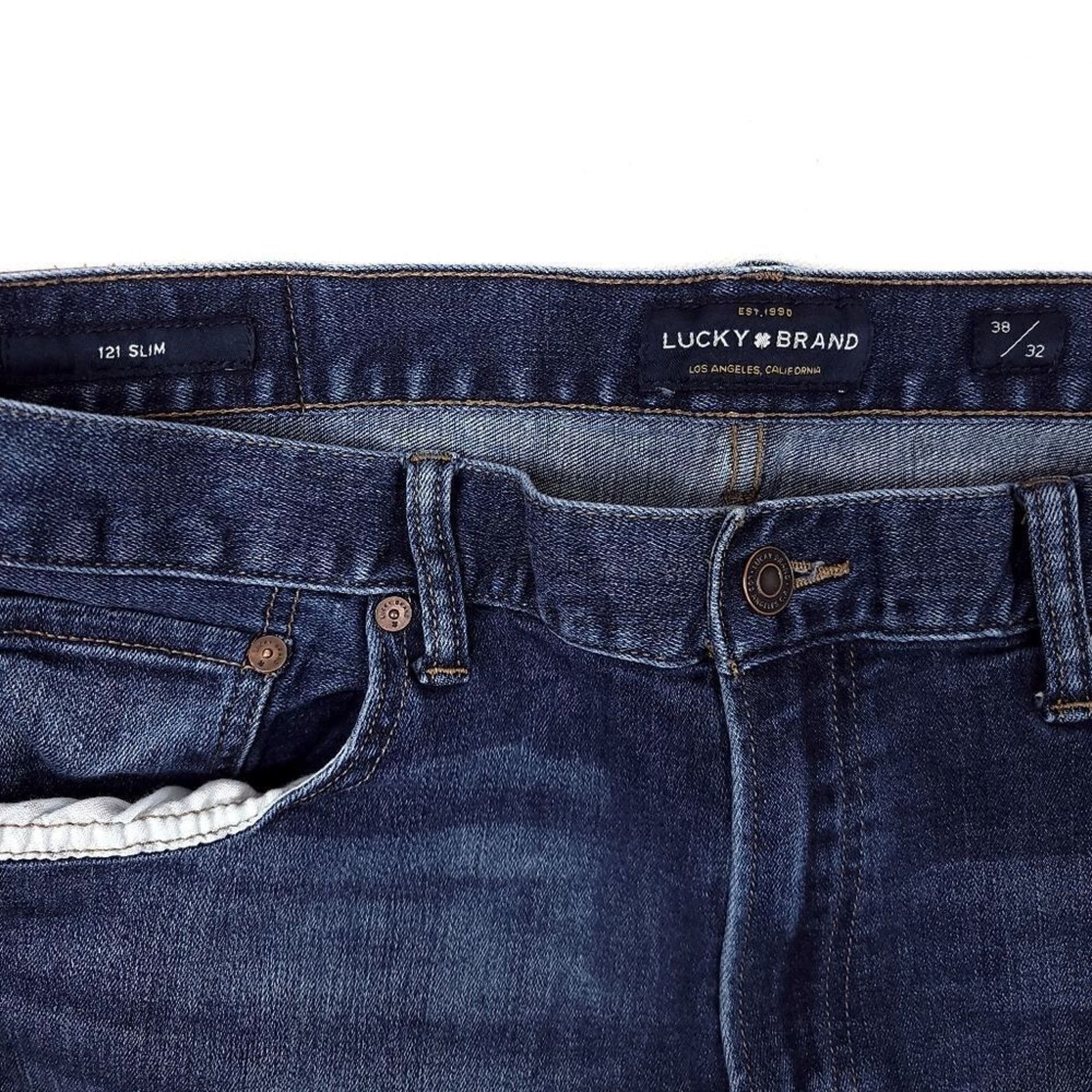 Lucky Brand Lucky Brand 121 Slim Jeans Mens 38x31 Dark Blue Stretch Size US 38 / EU 54 - 3 Thumbnail