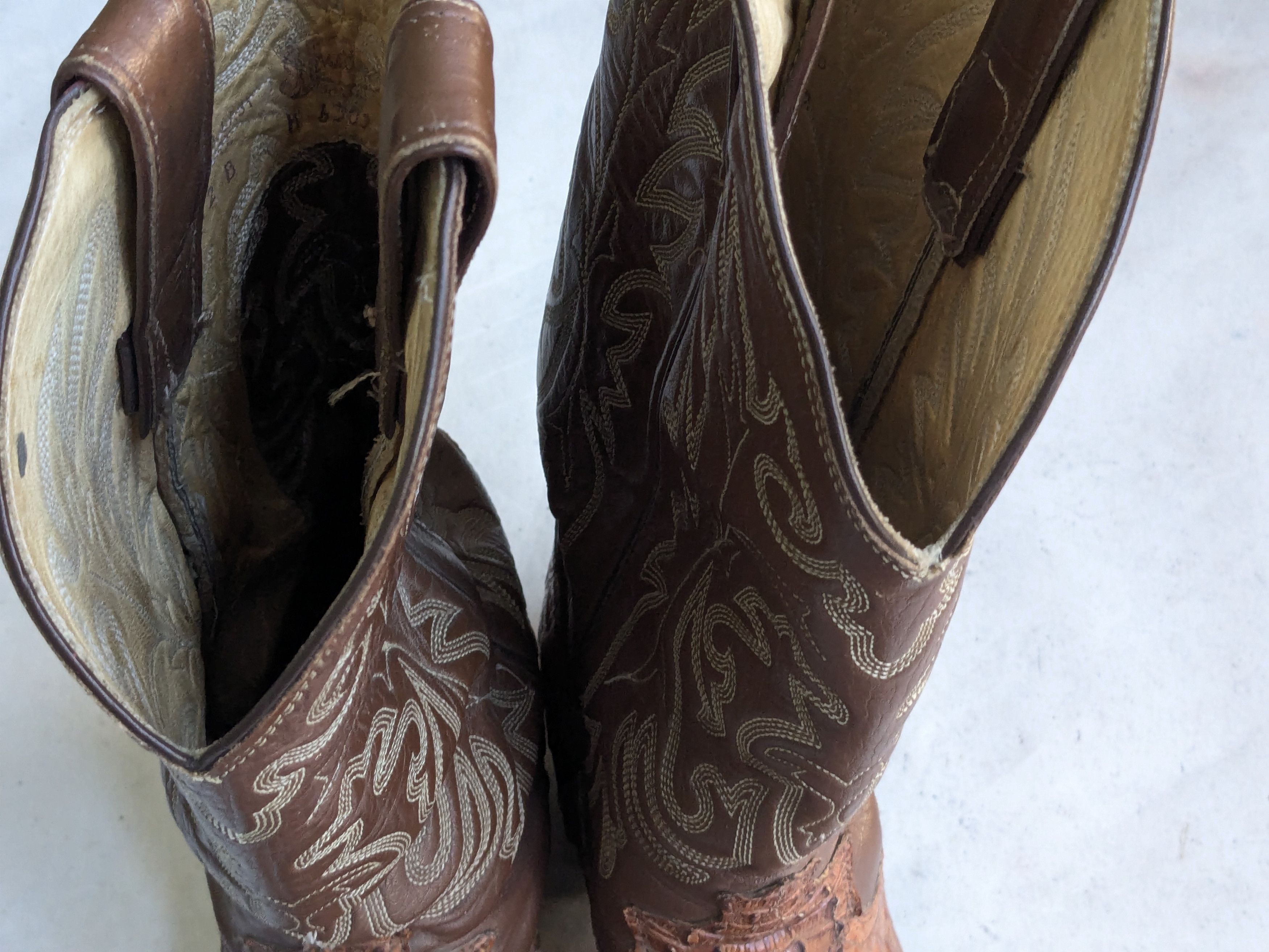 Justin Boots Justin Cowboy Boots Brown 12 B Hornback Lizard Leather Size US 12 / EU 45 - 4 Thumbnail