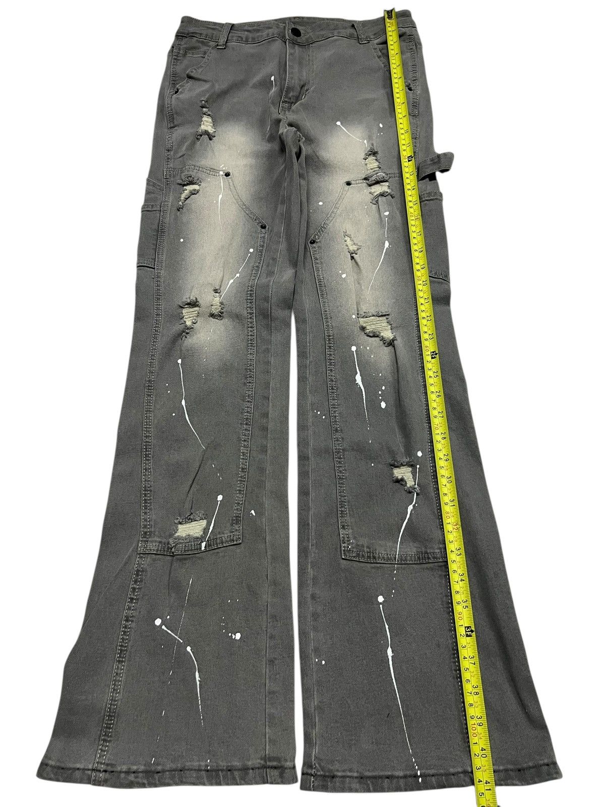 Japanese Brand Flared Vintage Double Knee Studded Splatter-Distressed Denim Size US 29 - 9 Thumbnail