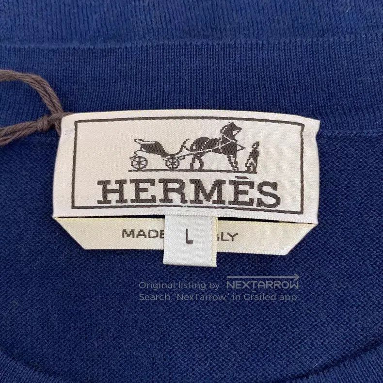 Hermes Hermes Dark blue chessboard pattern intarsia cotton round Size US L / EU 52-54 / 3 - 5 Thumbnail