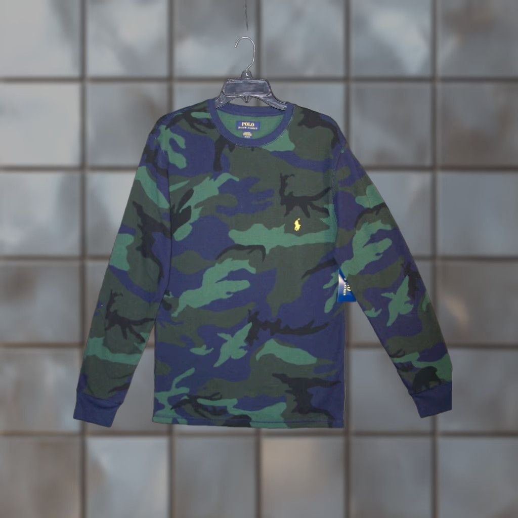 POLO Ralph Lauren Camouflage Thermal Sleepshirt Mens Medium Green