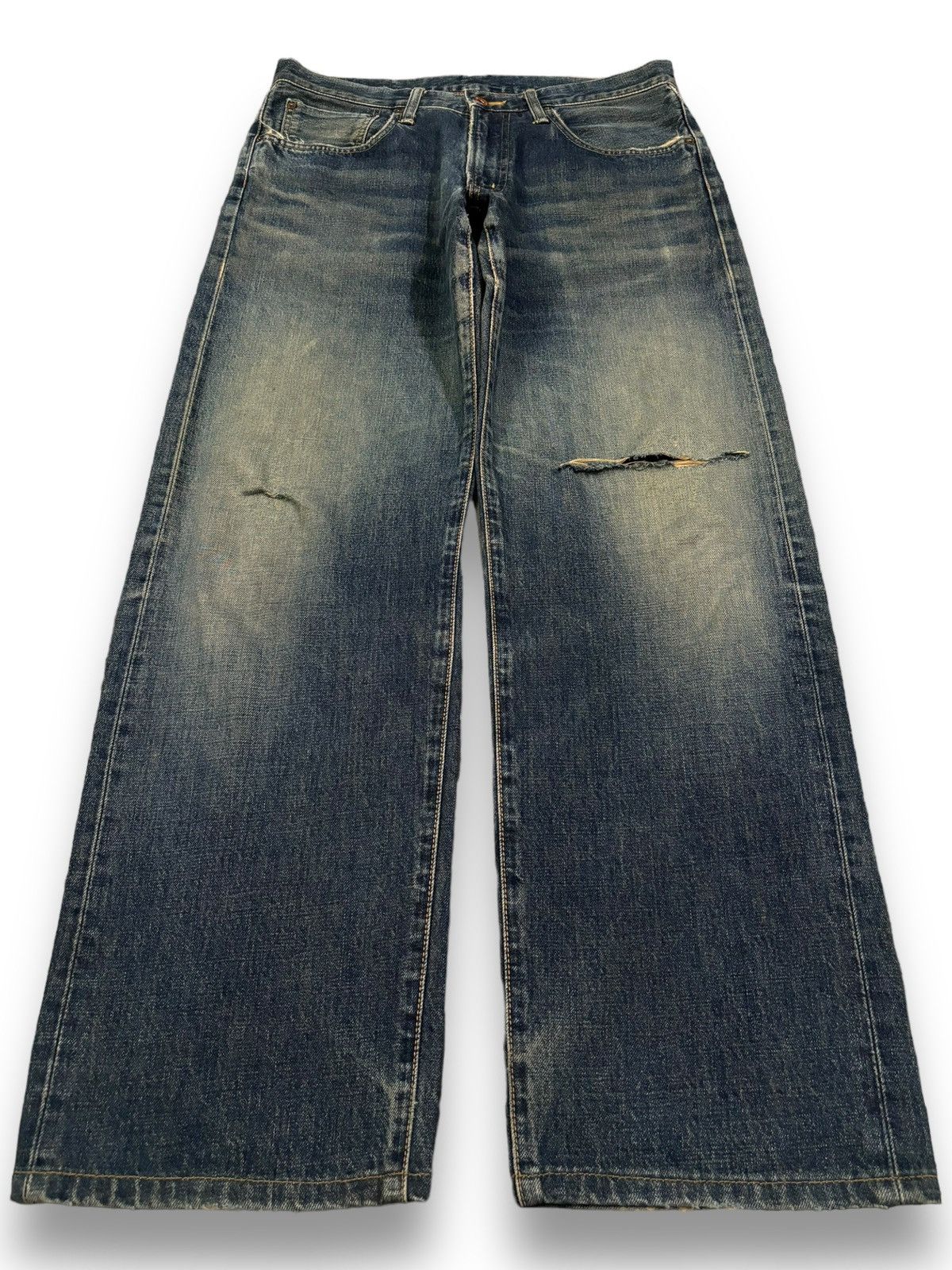 y2k grunge edwin 505 crash jeans wide