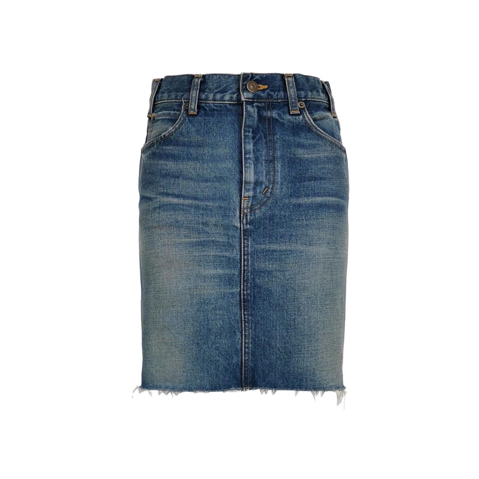 Celine Celine Blue Denim High Waist Skirt Size 28" / US 6 / IT 42 - 1 Thumbnail