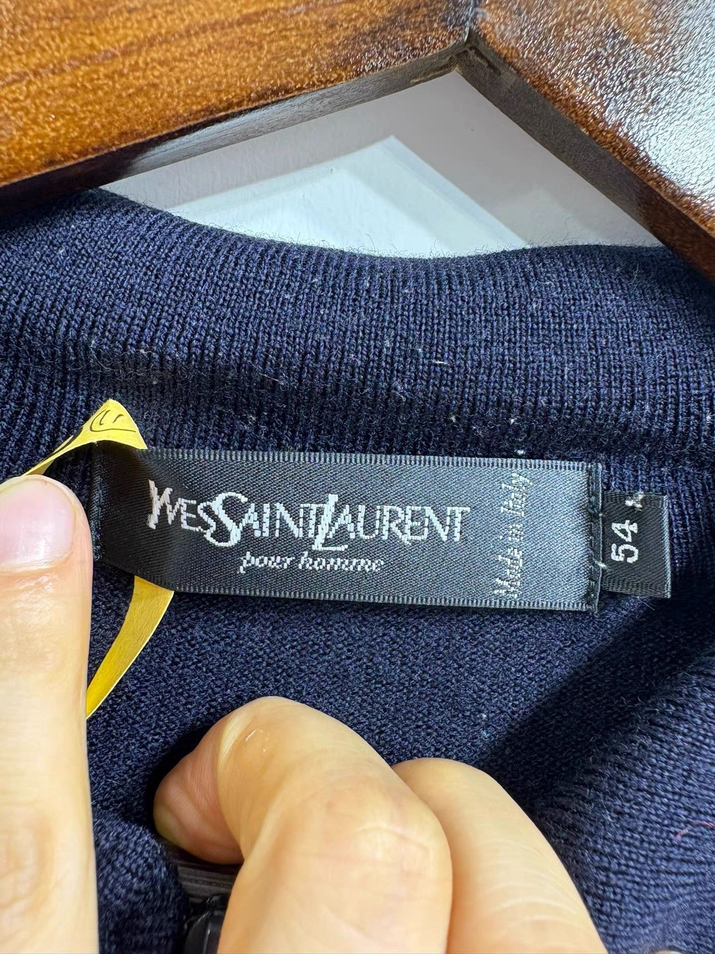 Saint Laurent Paris YSL Saint Laurent Men's Black Wool Sweater K29 Size US L / EU 52-54 / 3 - 3 Thumbnail