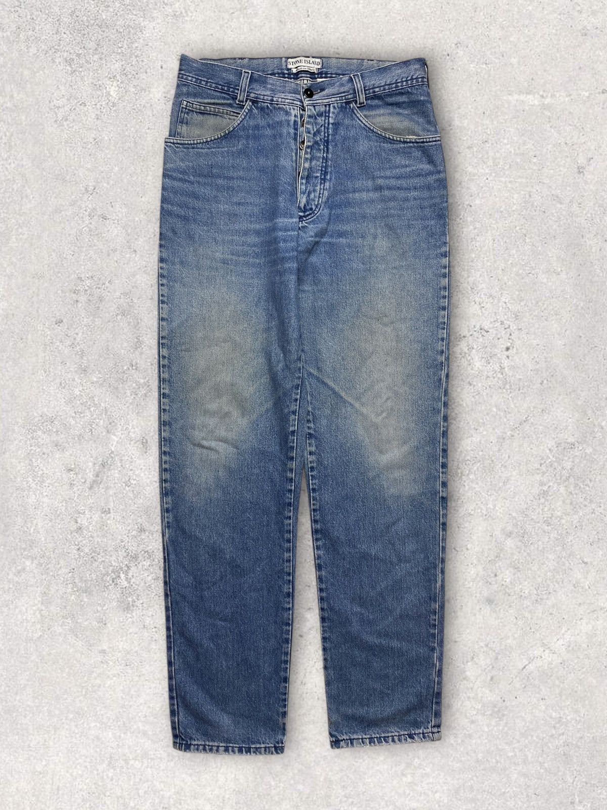 Stone Island Stone island vintage green badge tab blue denim jeans 90s Size US 31 - 3 Thumbnail