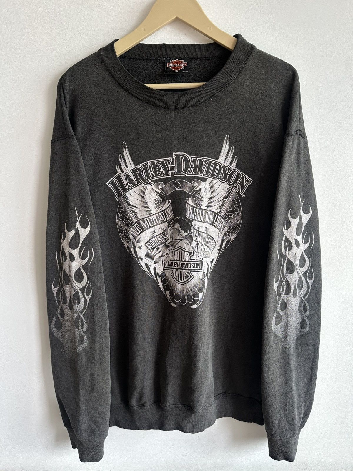 Harley Davidson Vintage 90’s Harley Davidson Flaming Sweatshirt USA Size US L / EU 52-54 / 3 - 2 Thumbnail