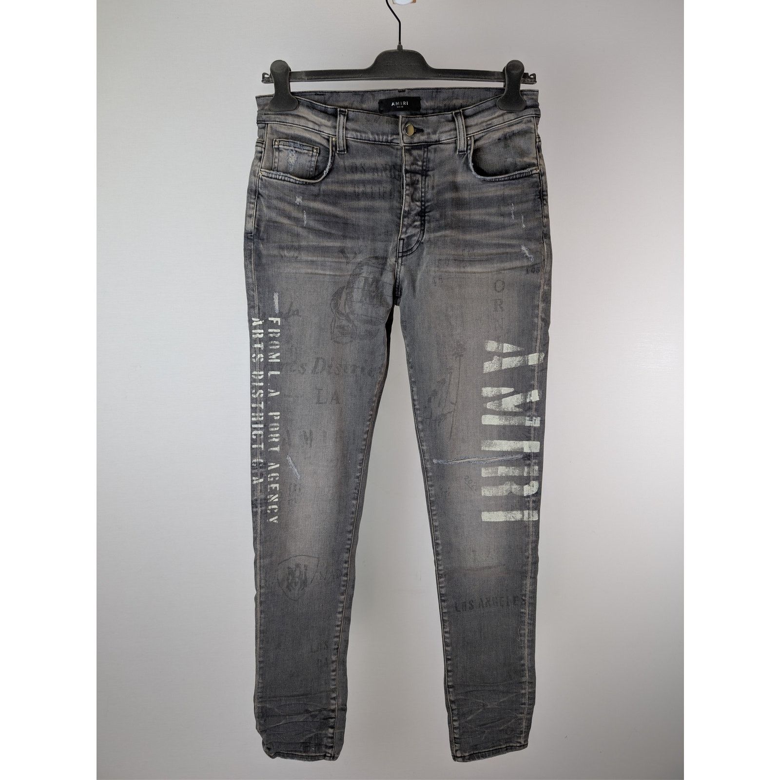 Amiri o1rshd1 Q:2 / Military Stencil Jean Denim Jeans in Grey 36 Size US 36 / EU 52 - 9 Thumbnail