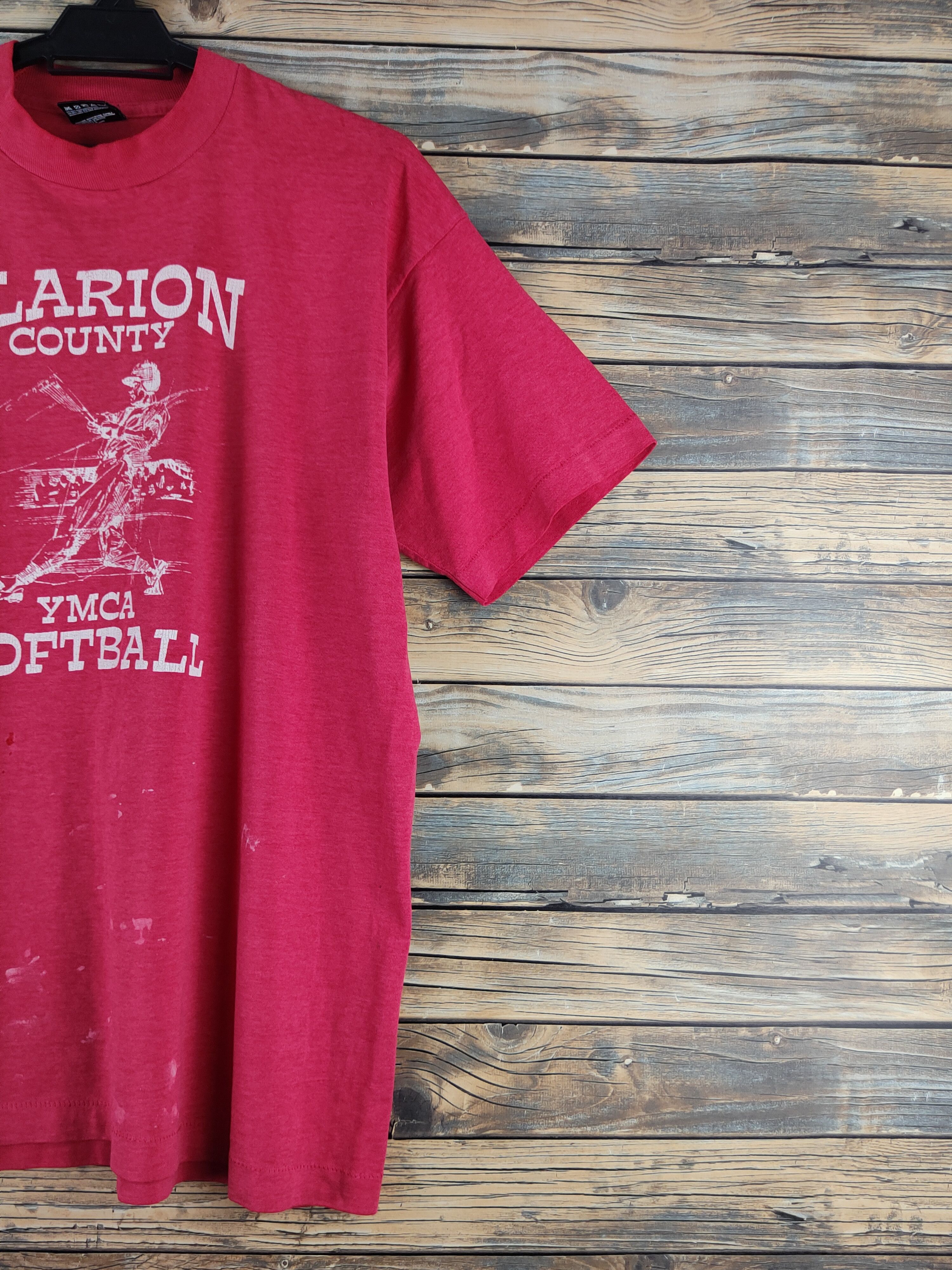 Vintage vintage clarion country ymca softball Red T-shirts #S2872 Size US L / EU 52-54 / 3 - 6 Thumbnail