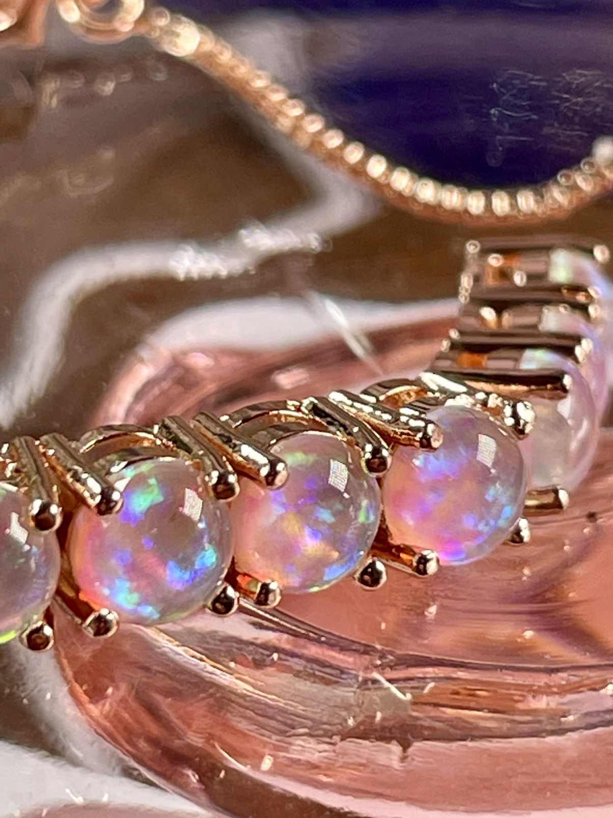 Other Genuine Ethiopian OPAL 14k Rose Gold plated Bolo Bracelet Size ONE SIZE - 6 Thumbnail