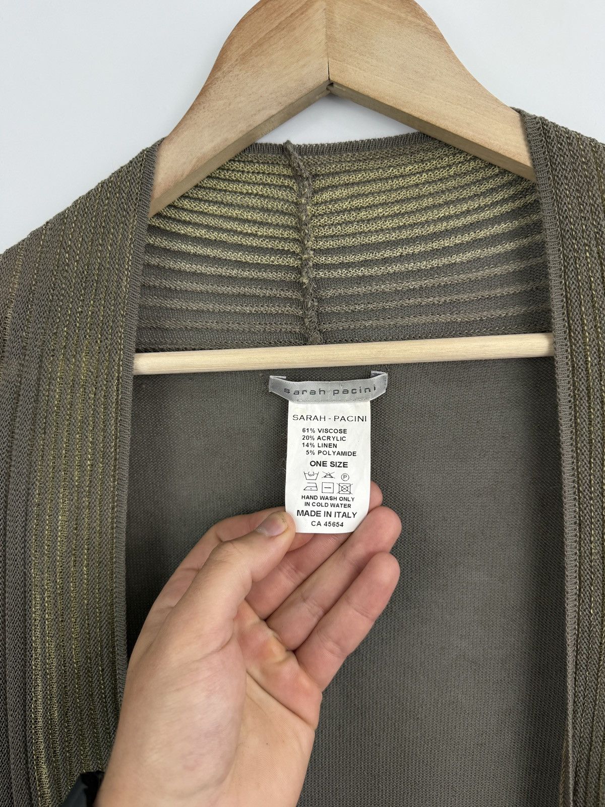 Sarah Pacini 🇮🇹 Sarah Pacini Avant Garde Ribbed Knit Cardigan Made Italy Size ONE SIZE - 4 Thumbnail