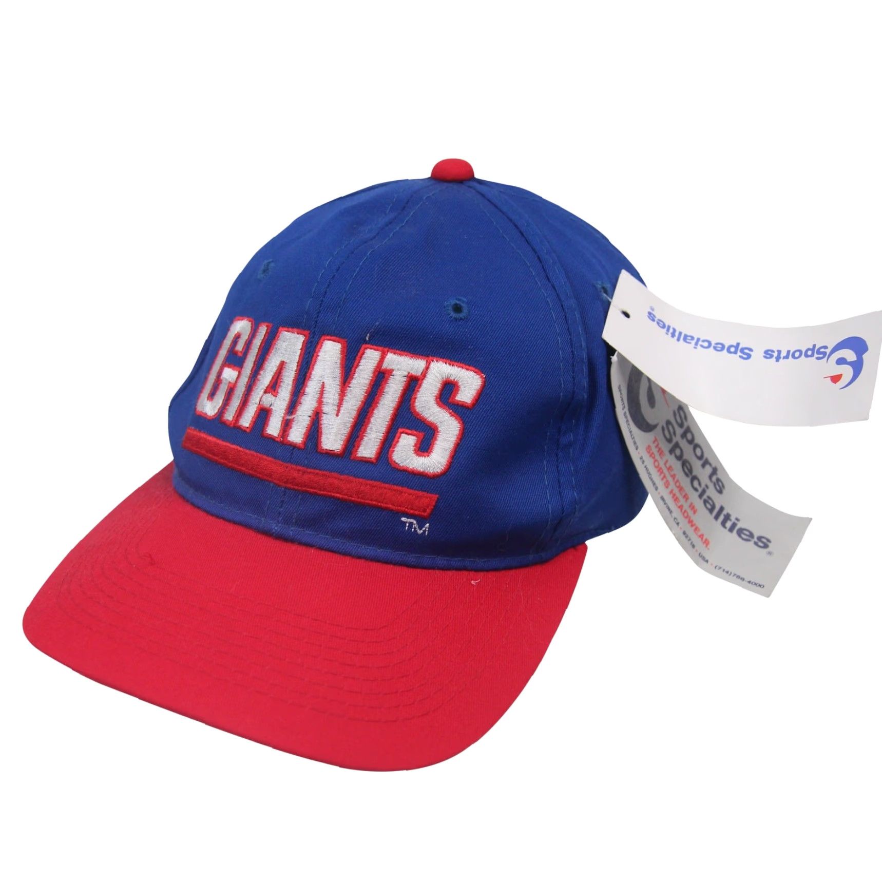 Sports Specialties VINTAGE Sport Specialties New York Giants Spellout Snapback Blue Red OS Adjustable Men Size ONE SIZE - 2 Thumbnail