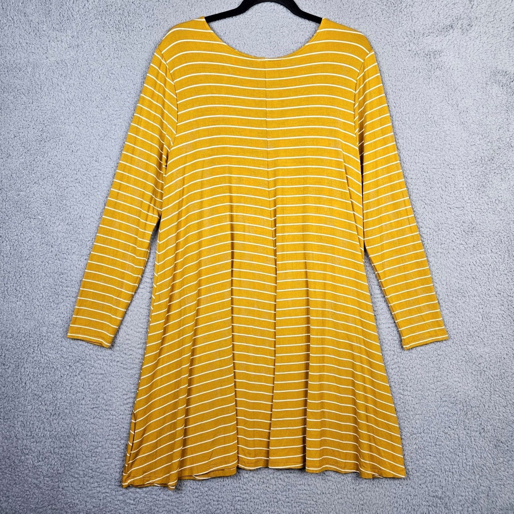 Old Navy Old Navy Yellow White Stripes Long Sleeve T-Shirt Dress XL Women’s Size XL Size XL / US 12-14 / IT 48-50 - 6 Thumbnail