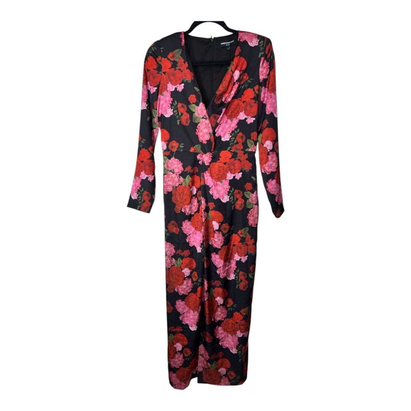 Generation Love Generation Love Silvanna Floral Satin Maxi Dress Red Pink B Size S / US 4 / IT 40 - 6 Thumbnail
