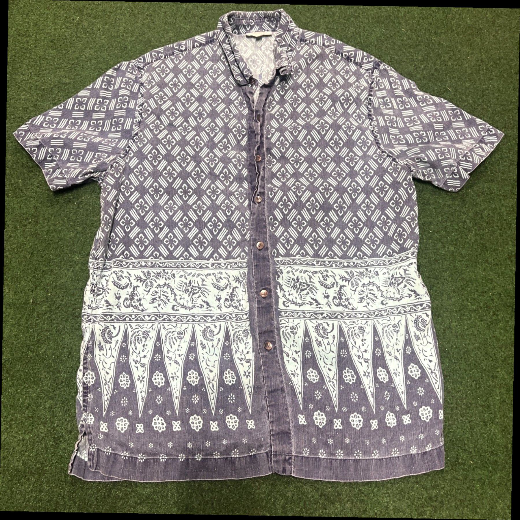 Vintage British India Traveller Button up Shirt, Blue, Sz L Hawaiian Beach Outdoors Size US L / EU 52-54 / 3 - 1 Thumbnail