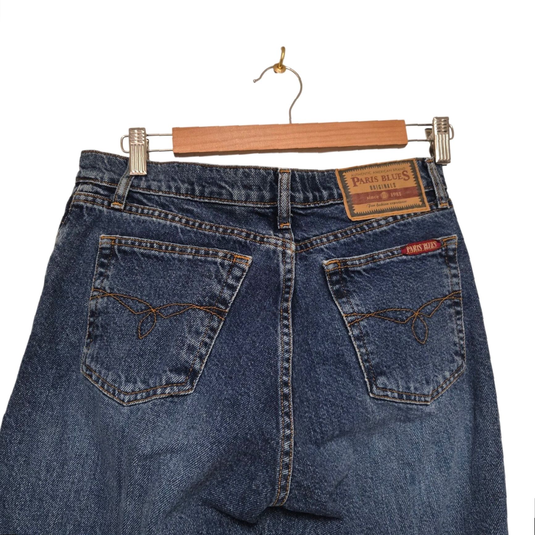Vintage VINTAGE Paris Blues Jeans Women Bootcut 31.5in 28WAist Blue Denim Distressed Embroidered 7 Regular X-YK Good Condition Size 28" / US 6 / IT 42 - 3 Thumbnail