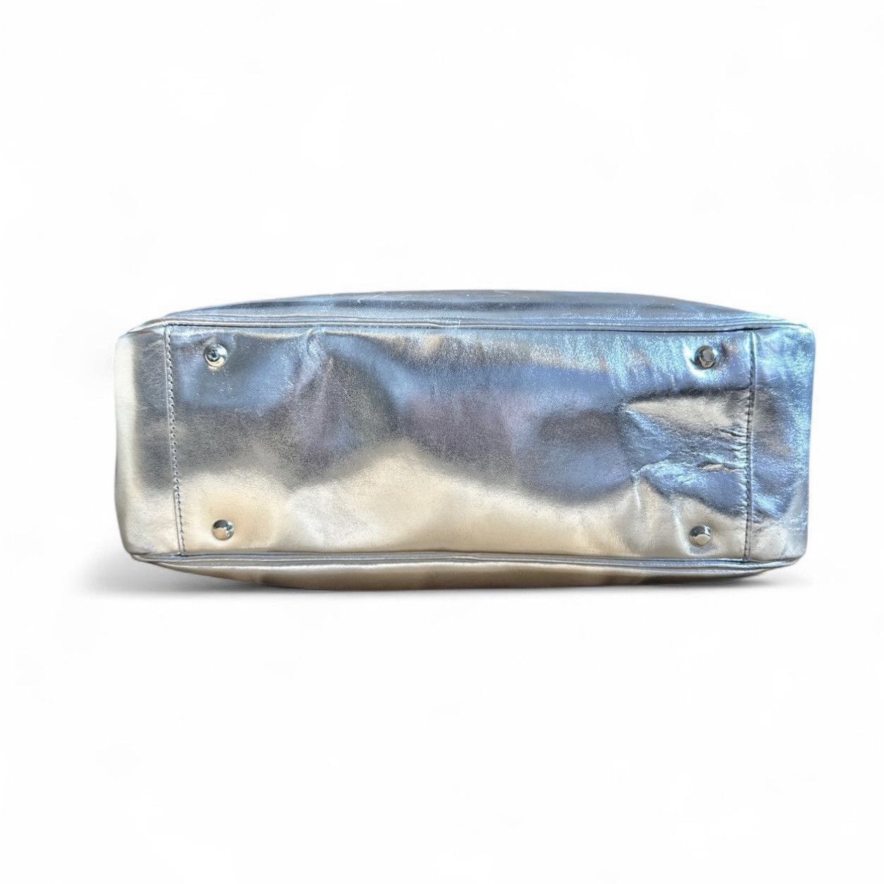 Comme des Garcons Comme des Garçons Aoyama Square Bag – Silver Cowhide Leather Size ONE SIZE - 4 Thumbnail