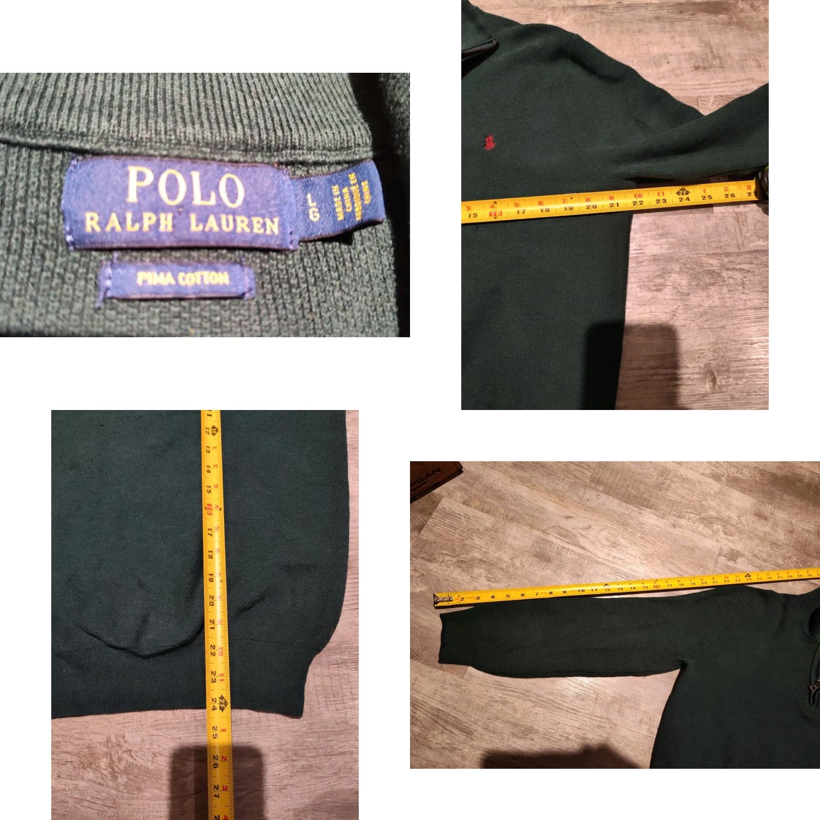 Polo Ralph Lauren Polo Ralph Lauren Men Sweater L Green Cotton Knit Quarter Zip Mock Neck Pullover Golf Walking Size US L / EU 52-54 / 3 - 8 Thumbnail