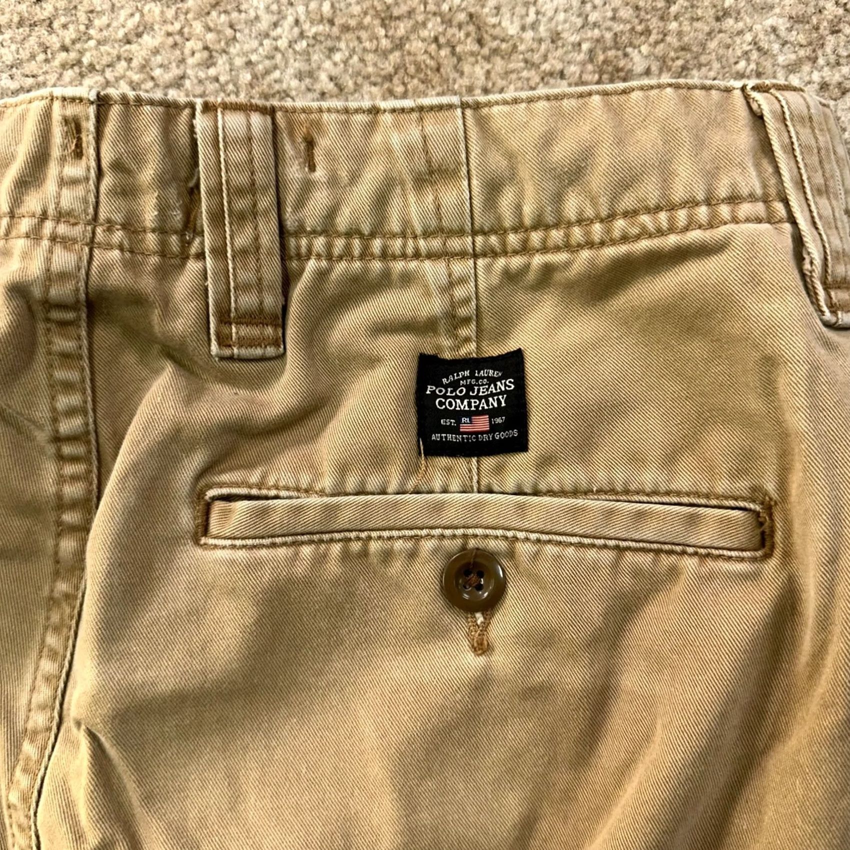 Polo Ralph Lauren Polo Ralph Lauren Cargo Shorts Men's 32 Beige 11" Inseam Vintage 90s Cargo Pocket Relaxed Flat Front Regular Mens Size US XS / EU 42 / 0 - 7 Thumbnail