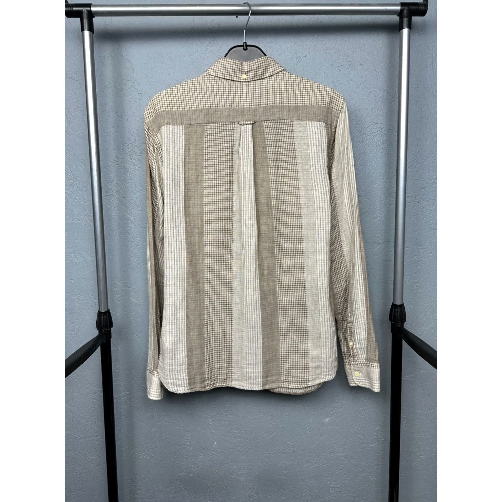 Allsaints Allsaints Stuyvesant Mens Long Sleeve Patchwork Shirt S Multicolor Cotton Button-Up Shirt Mens Size US S / EU 44-46 / 1 - 5 Thumbnail