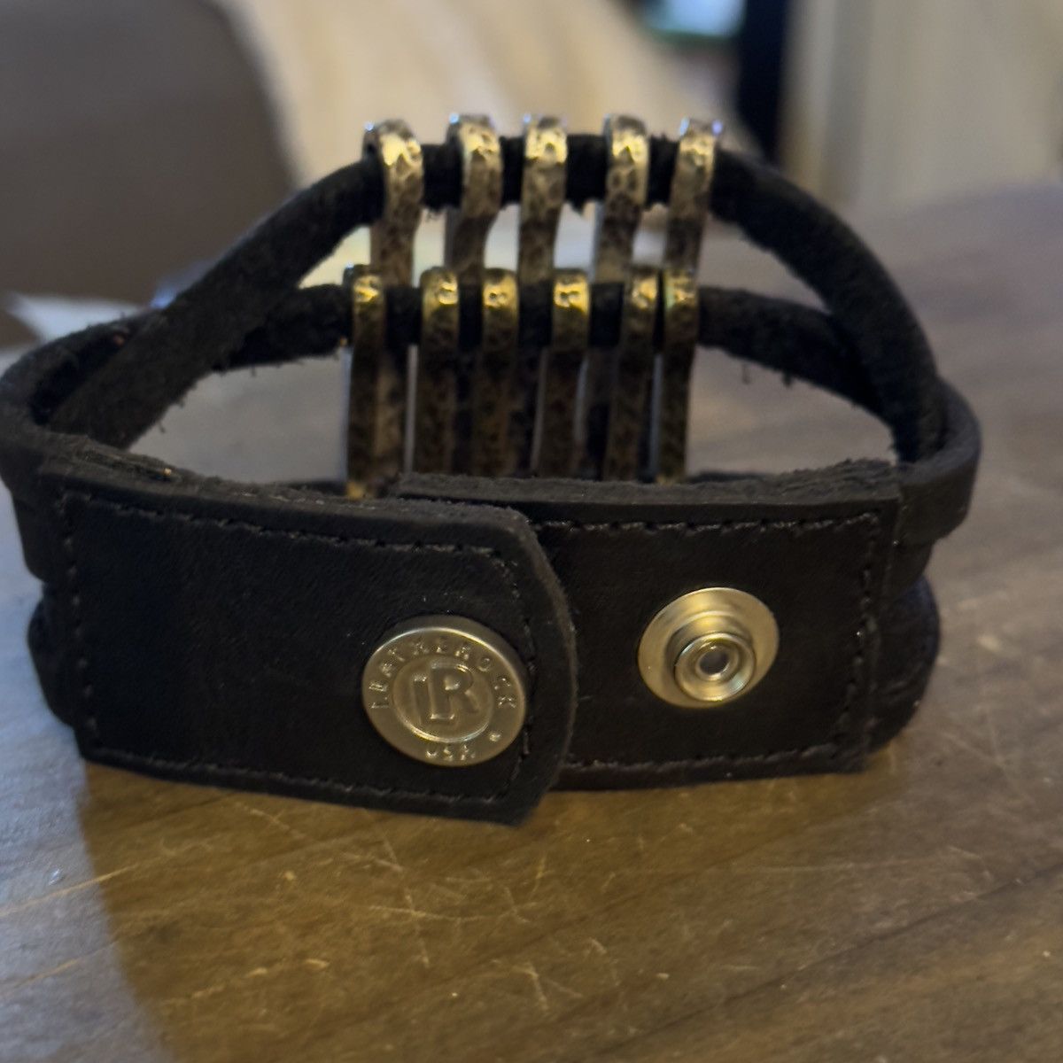 Other Leatherock hammered link wide leather bracelet Size ONE SIZE - 8 Thumbnail
